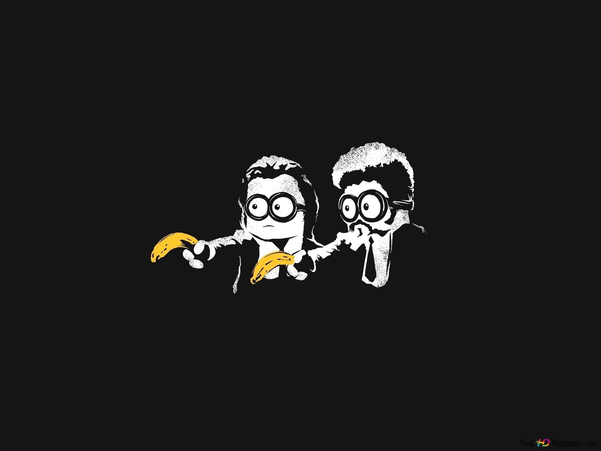2048x1536 Minions Banana minimalist 4K wallpaper download