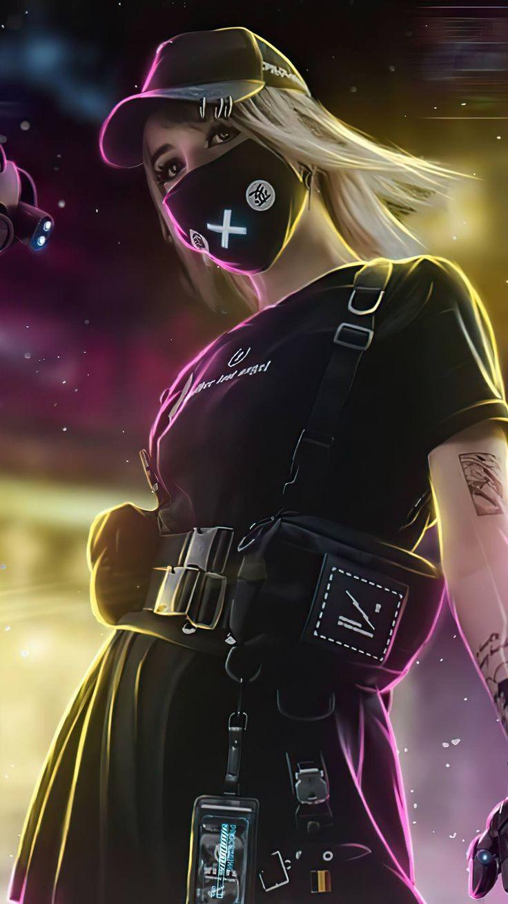 736x1308 Art & Wallpaper. Cute girl sketch, Cyberpunk girl, Gamer girl