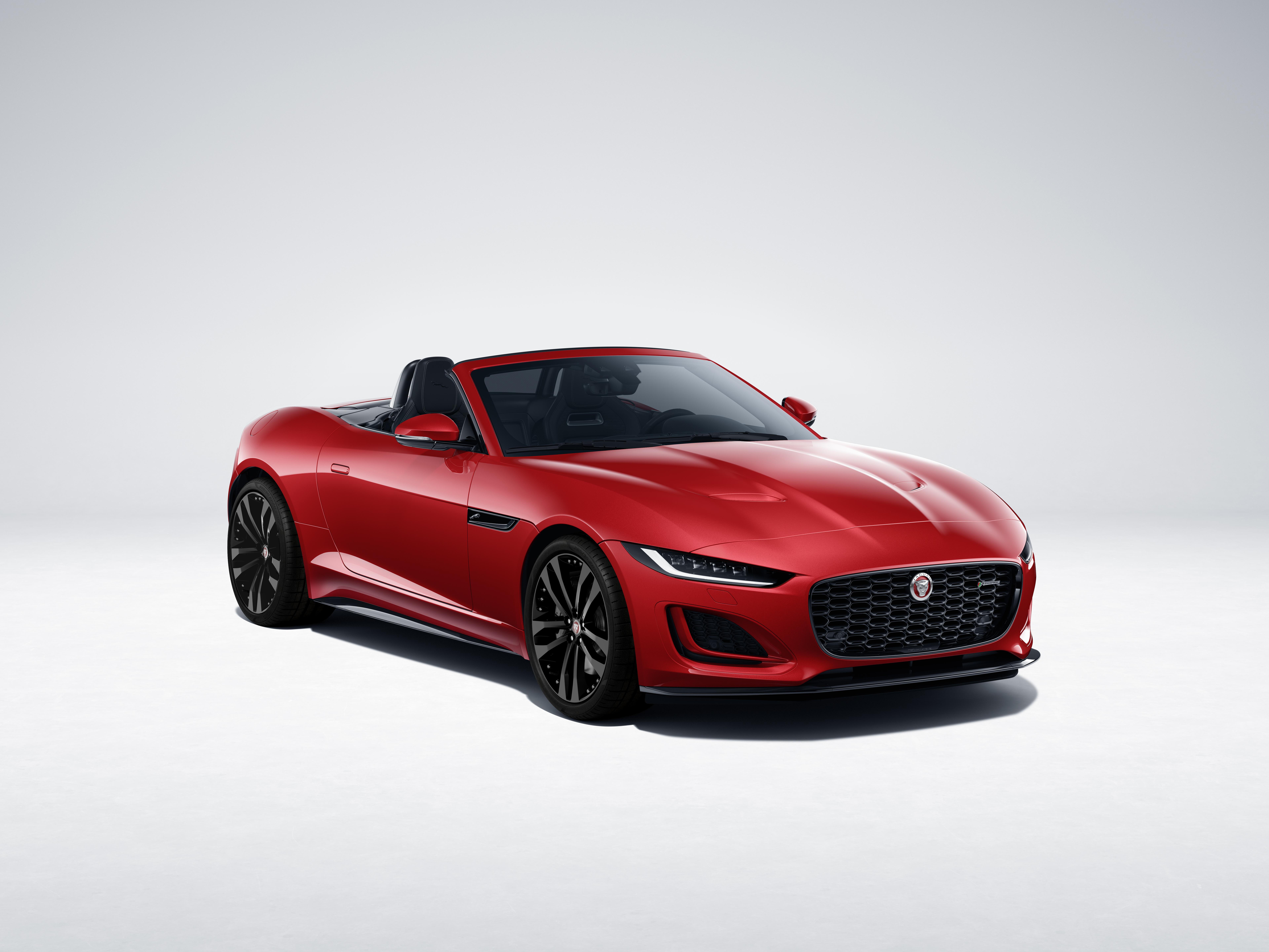 7680x5760 Jaguar F Type R Dynamic Black Convertible Wallpaper 4K, White Background, Cars