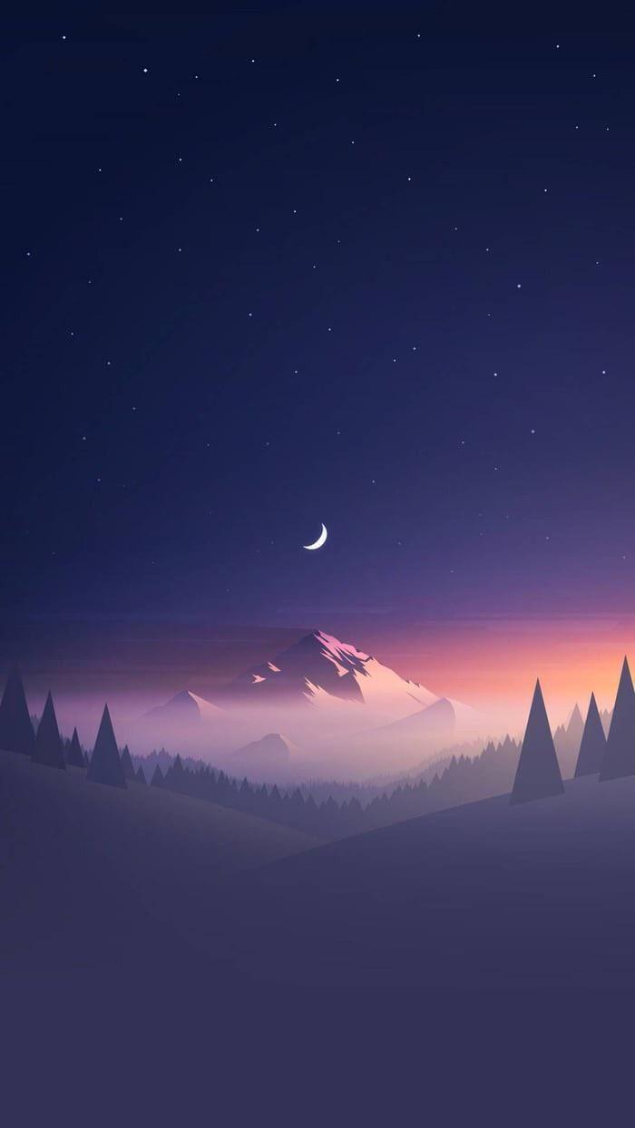 700x1244 Chilled minimalist mountain sunset. Landscape wallpaper, Scenery wallpaper, Sunset wallpaper