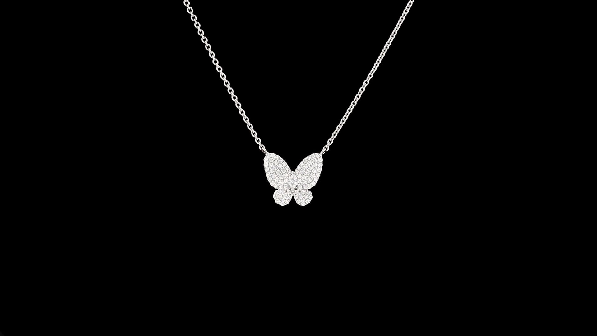 1920x1080 Diamond Butterfly Pendant on White Gold Chain Alan Jewelers