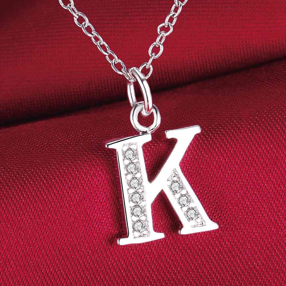 1000x1000 1.83US $. Fashion Letter K Silver Plated Necklace New Sale Silver Necklaces & Pendants /kuxdiunp Jzjvdioz. Picture letters, Floral letters, Alphabet image