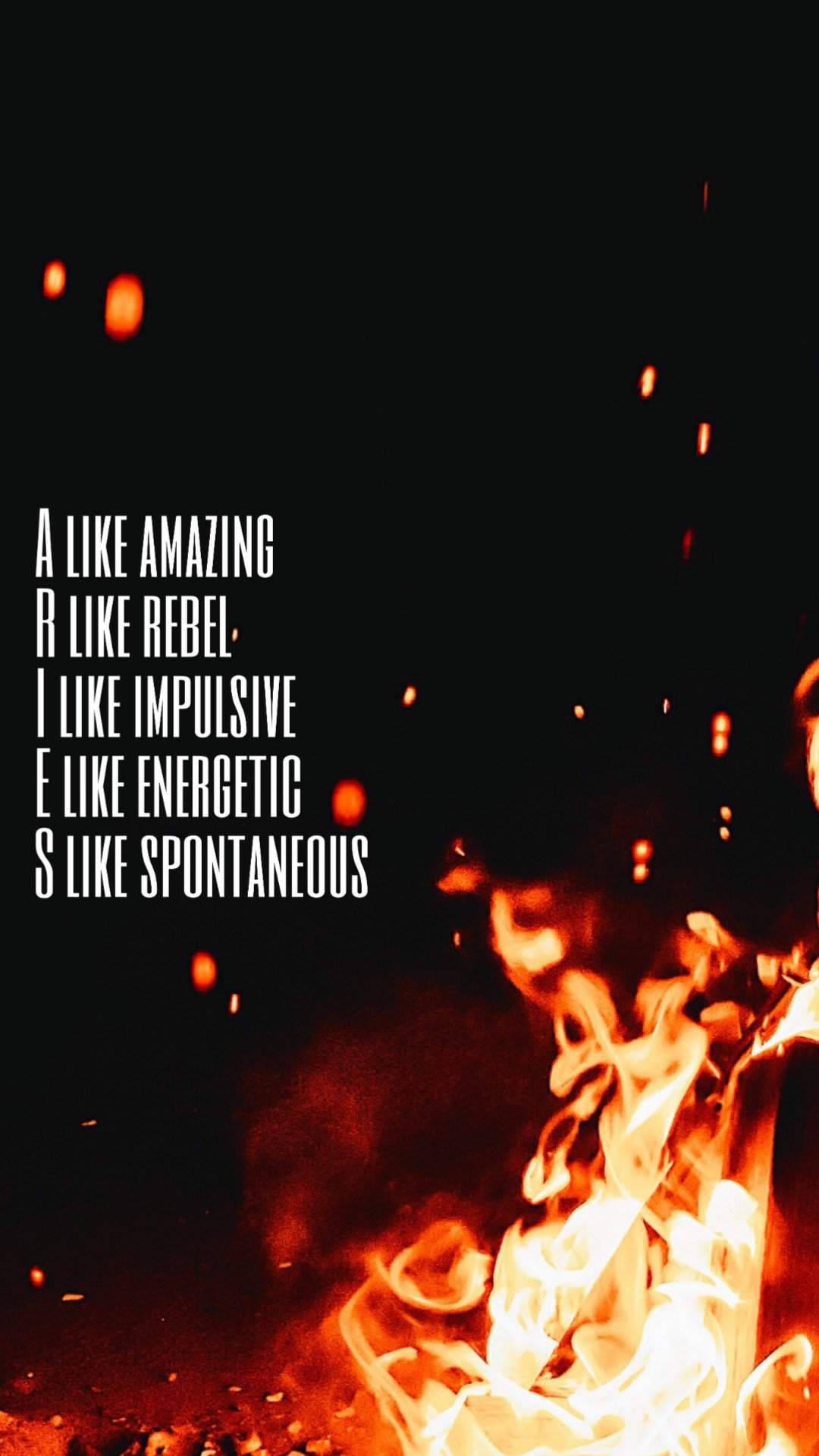 1080x1919 Download Aries Aesthetic Meaning With Fire Wallpaper
