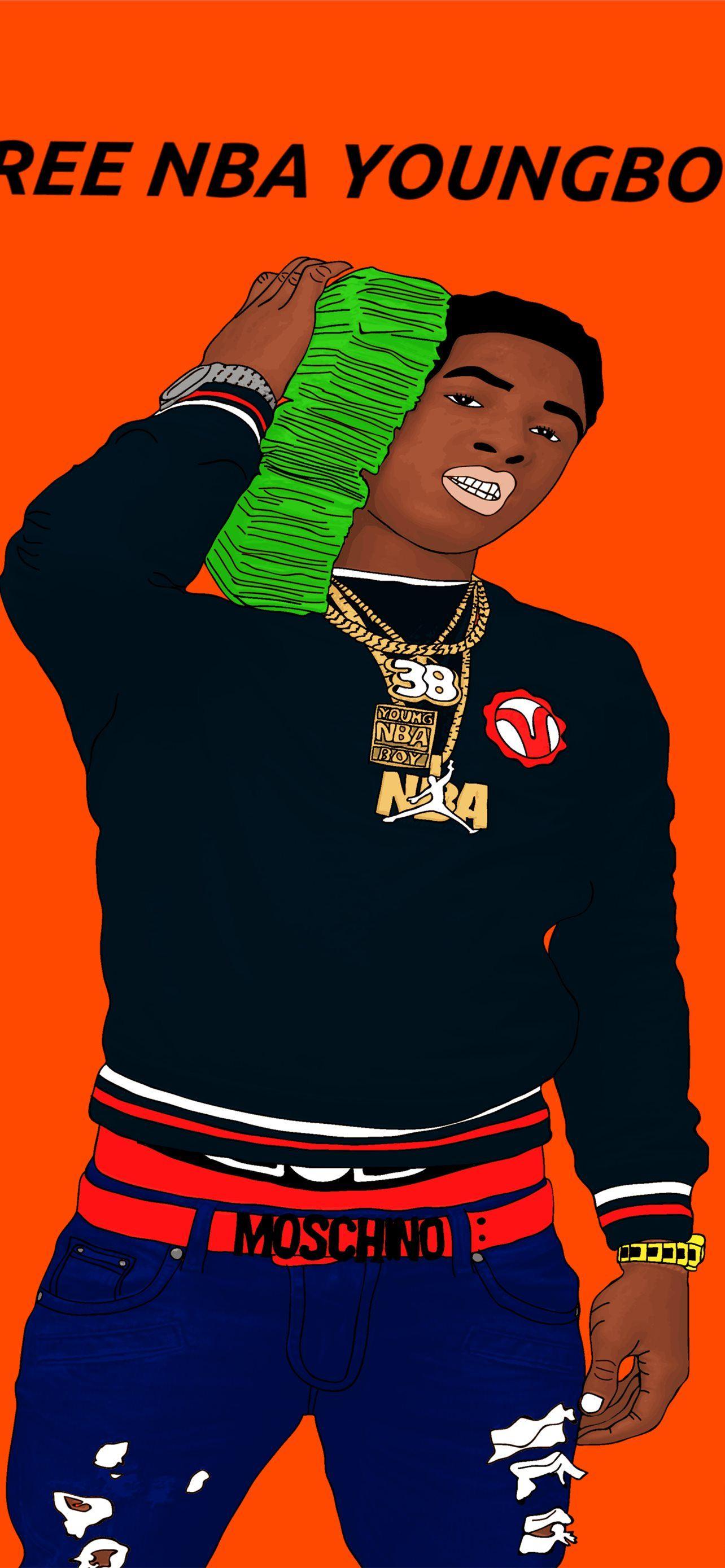 1284x2778 Background Nba Youngboy Cartoon iPhone Wallpaper Free Download