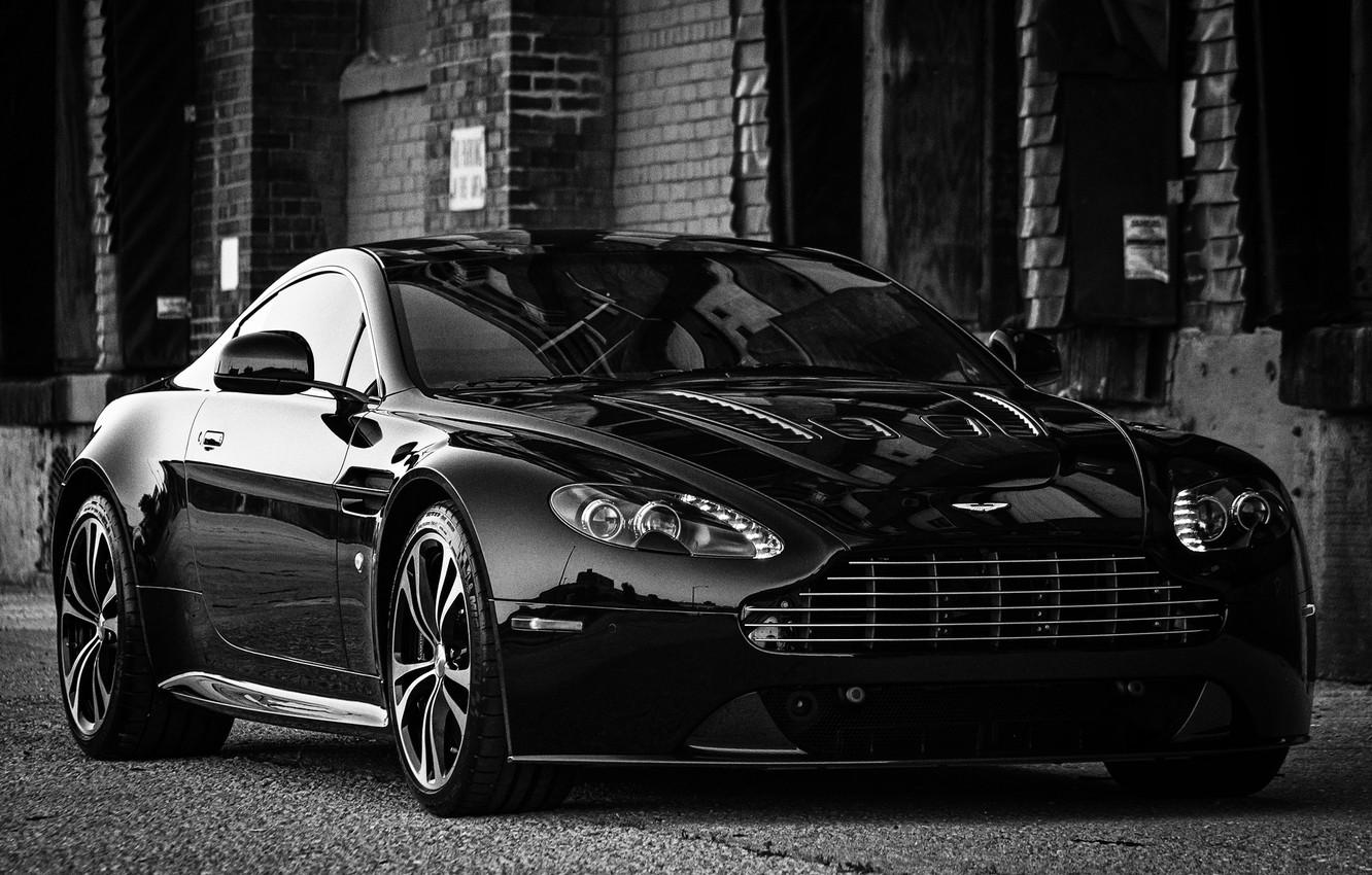 1332x850 Wallpaper black, Aston Martin, V black and white photo, Vantage Carbon Edition image for desktop, section aston martin