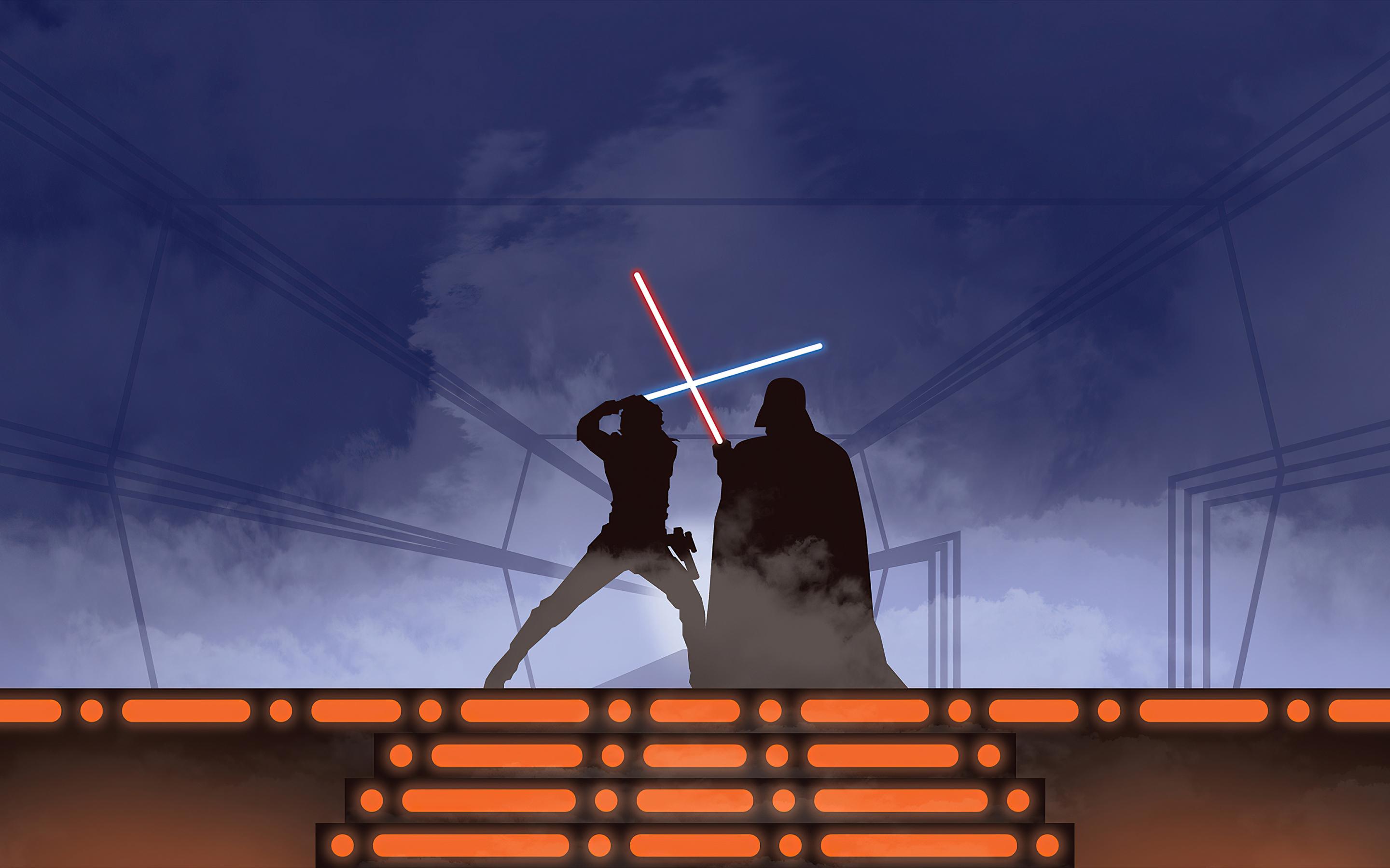 2880x1800 Download wallpaper 2880x1800 star wars: the empire strikes back, fight, silhouette, mac pro retaia 2880x1800 HD background, 25665