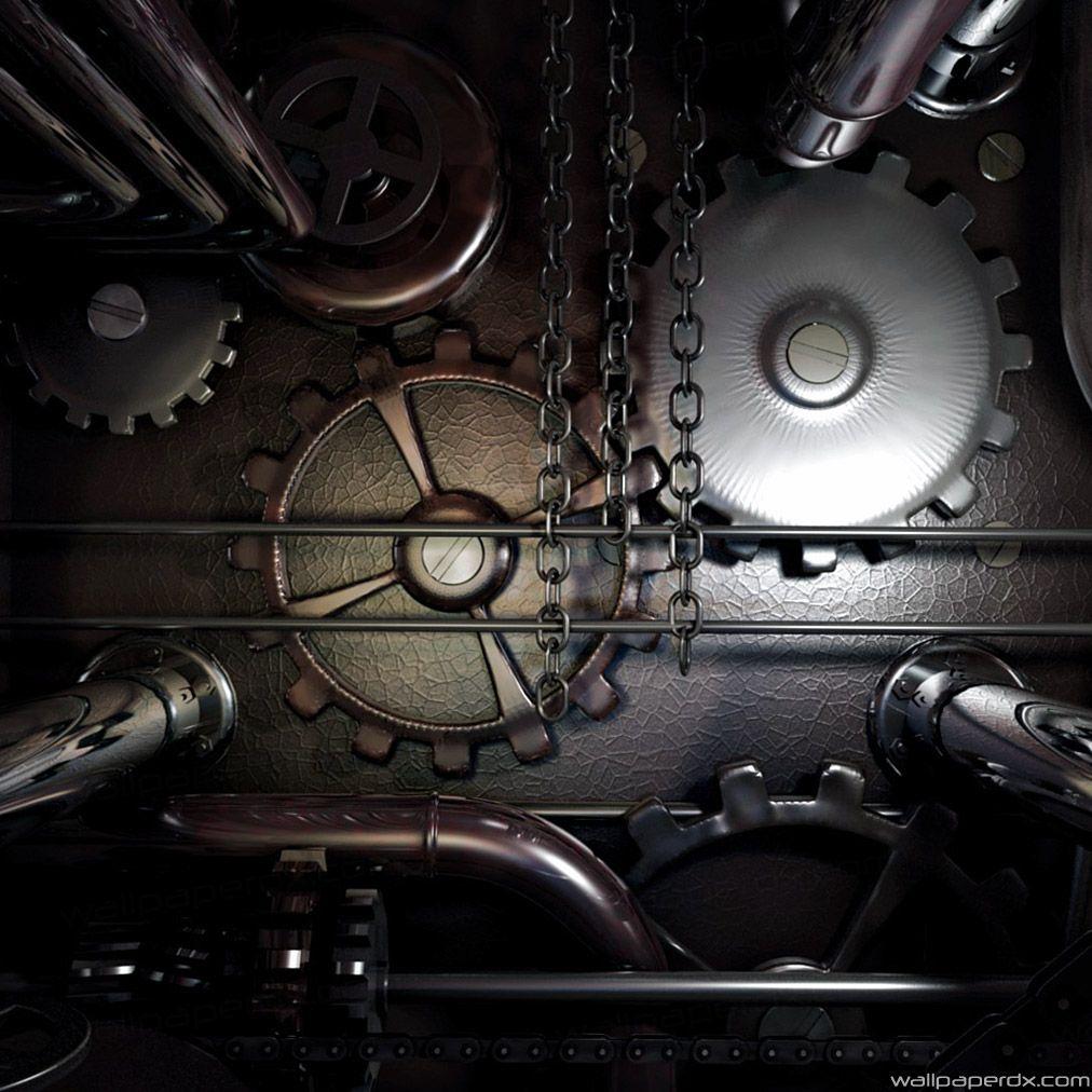 1012x1012 Gears machine steampunk full HD ipad
