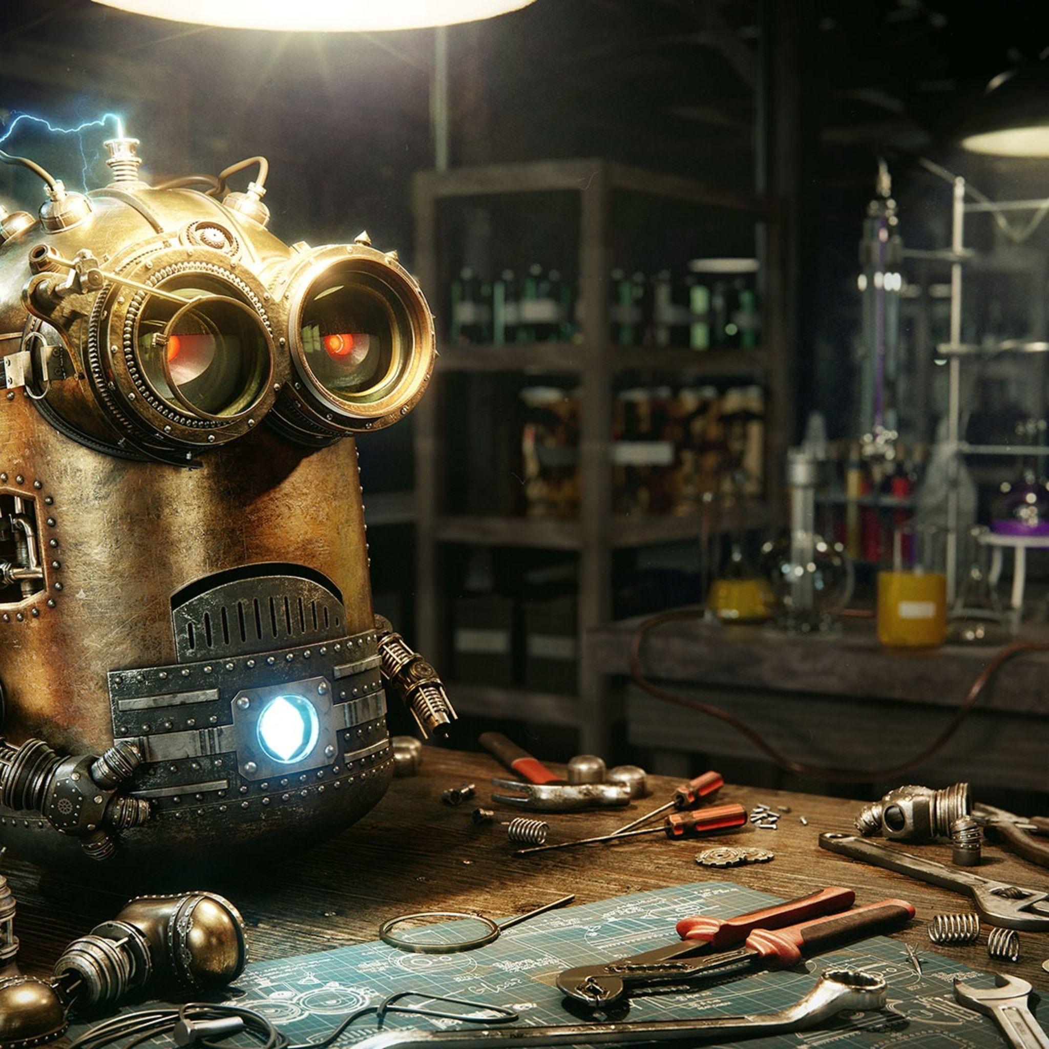 2048x2048 Minions Robot Steampunk iPad Air HD 4k Wallpaper, Image
