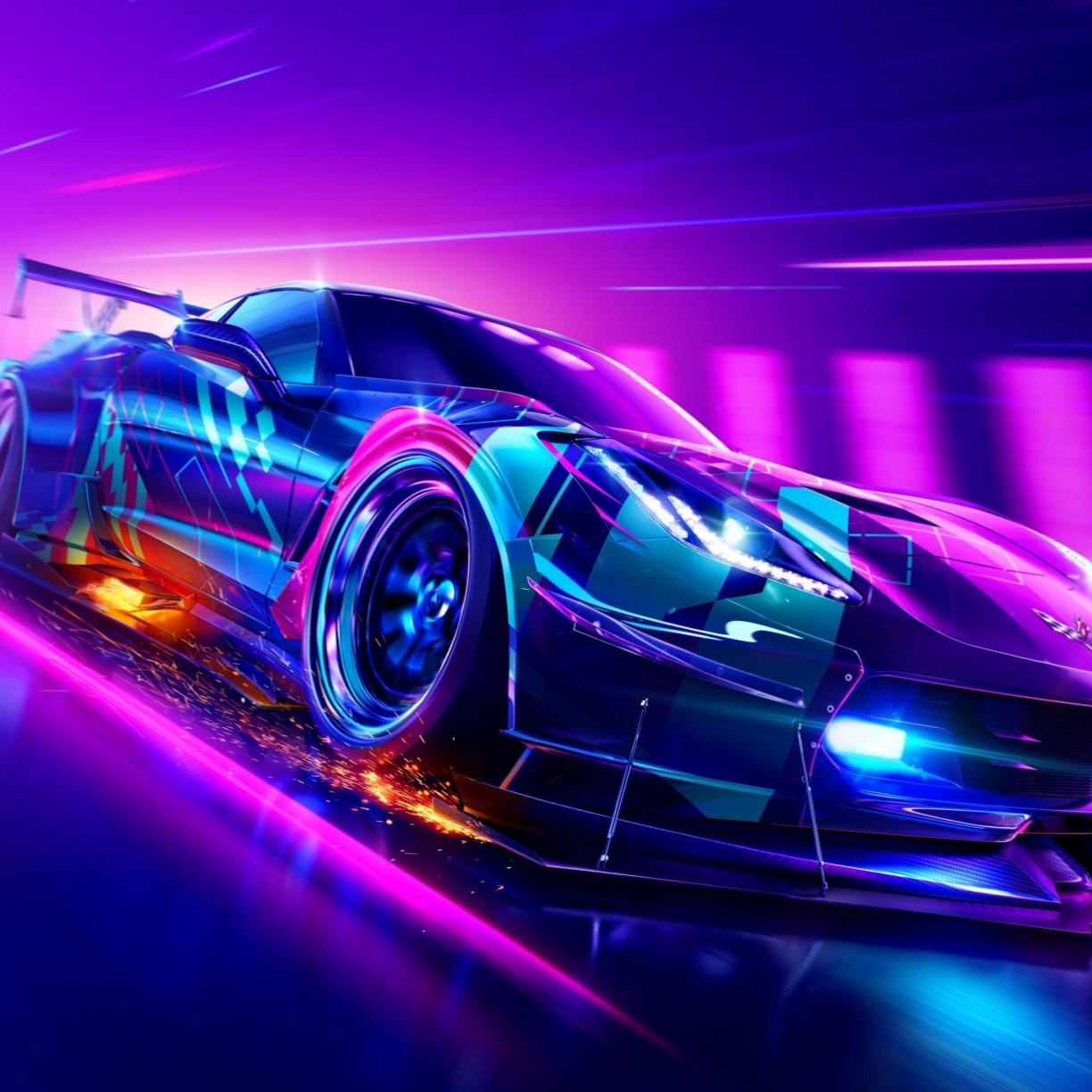 1224x1224 Wallpaper chevrolet corvette grand sport, need for speed heat, video game desktop wallpaper, HD image, picture, background, f634cd