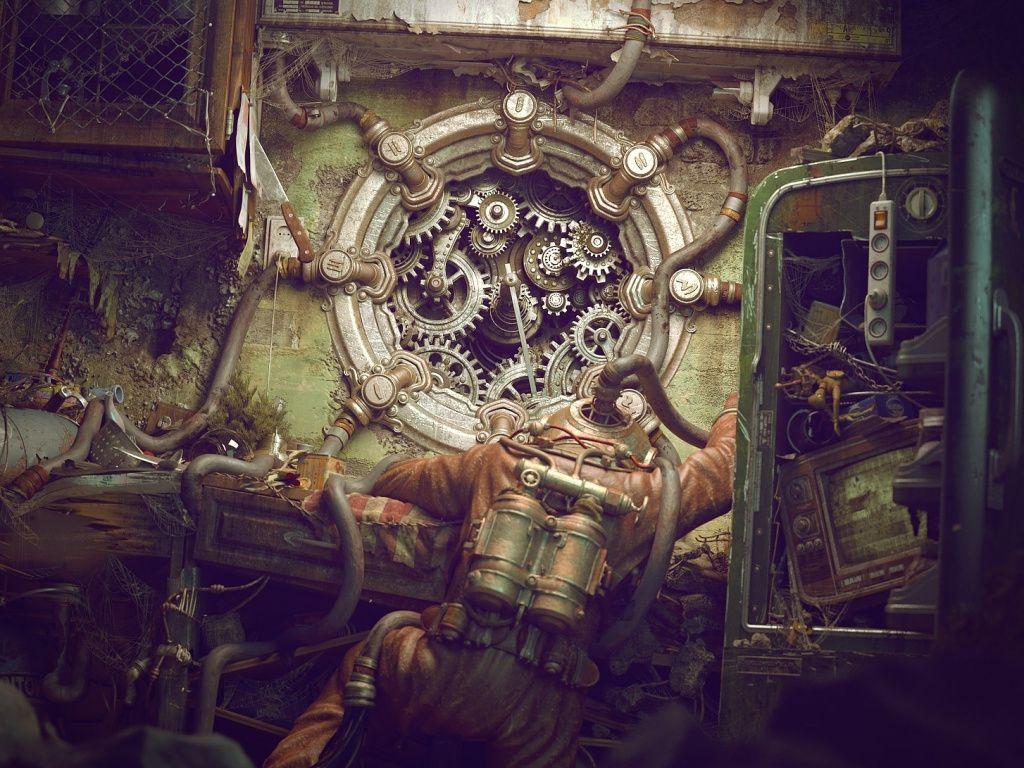 1024x768 Download 1024x768 Wallpaper Darkness, Steampunk, Science Fiction