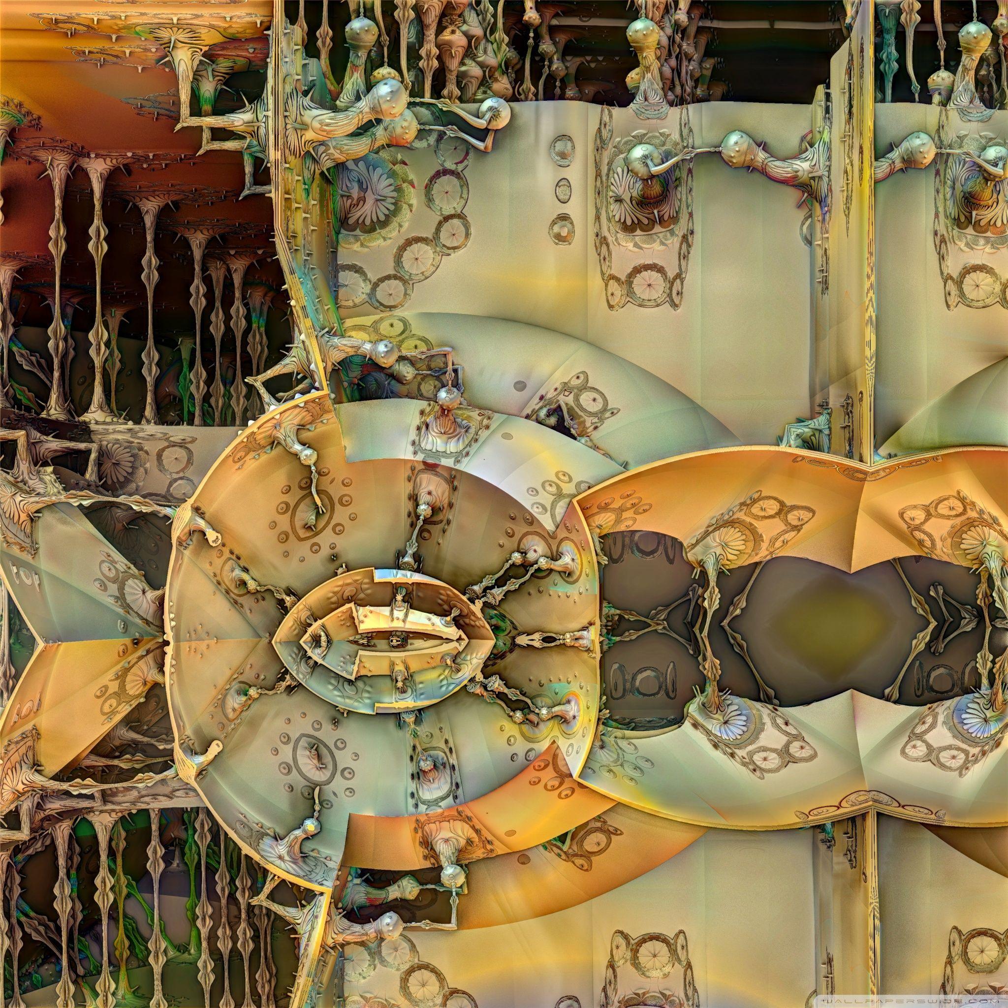 2048x2048 Steampunk Fractals ❤ 4K HD Desktop Wallpaper for 4K Ultra HD TV