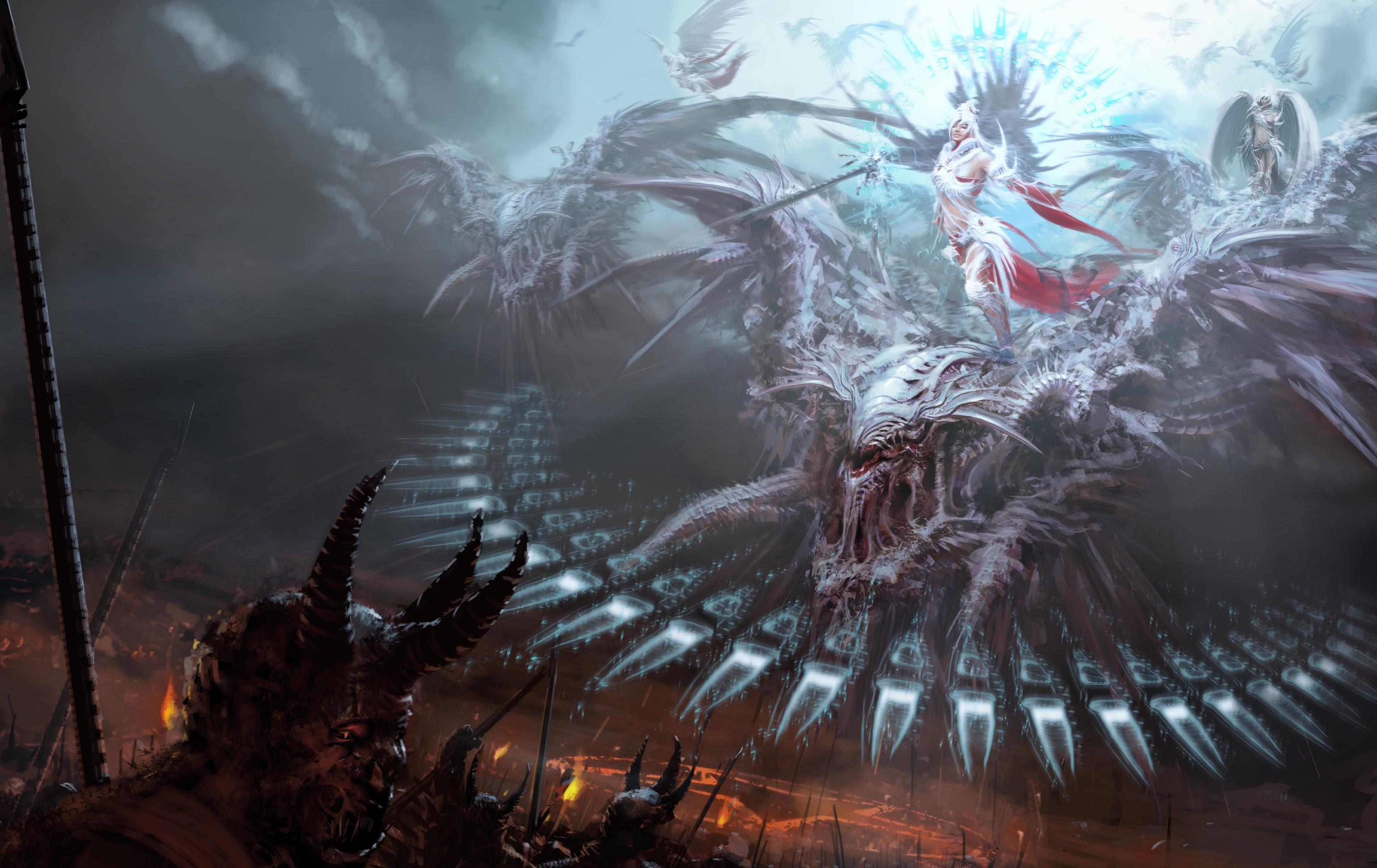 3600x2269 Demons, Angels, Battles Gallery HD Wallpaper