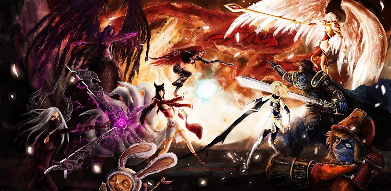 1280x626 Image LOL demon Fantasy Angels vdeo game Battles