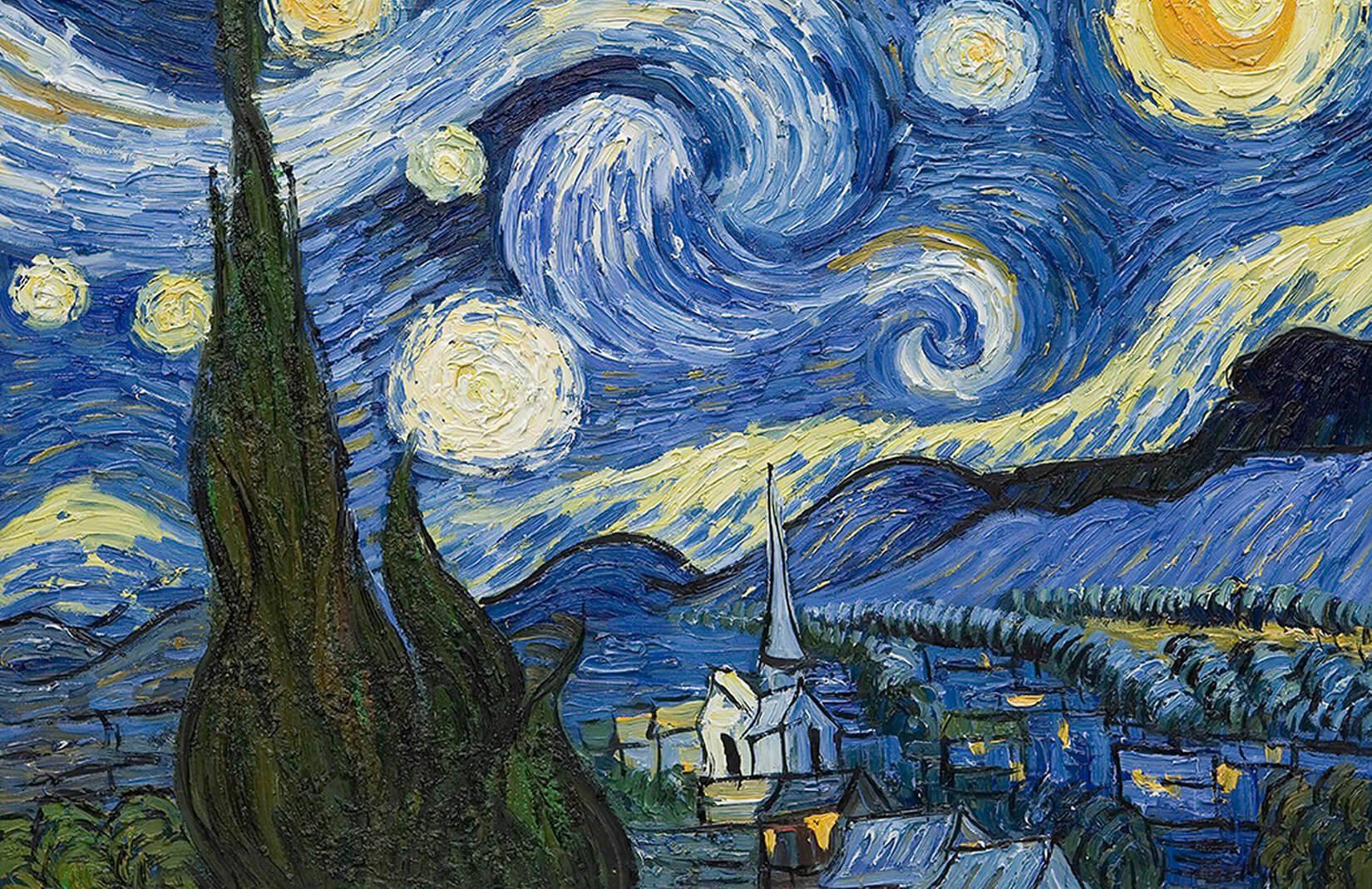 1650x1070 Download Van Gogh Inspired Starry Night Painting Wallpaper