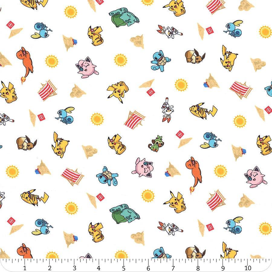 900x900 Sunny Days Pokemon White Sand Castle Yardage. SKU# 21310 1. Fat Quarter Shop