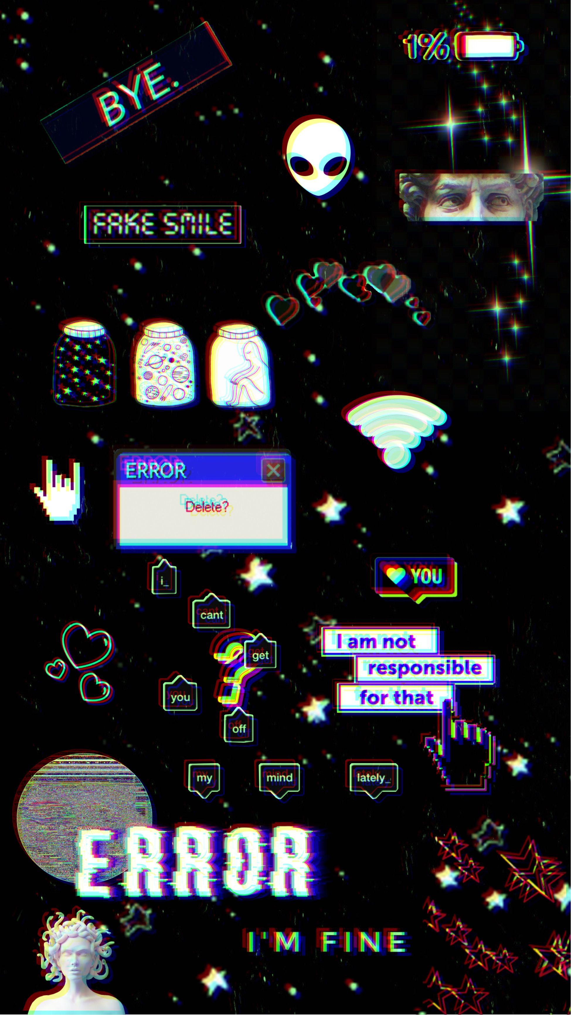 1948x3465 Messy Glitch Phone Wallpaper #MadeWithPicsArt. Glitch wallpaper, Wallpaper iphone neon, Pretty phone wallpaper