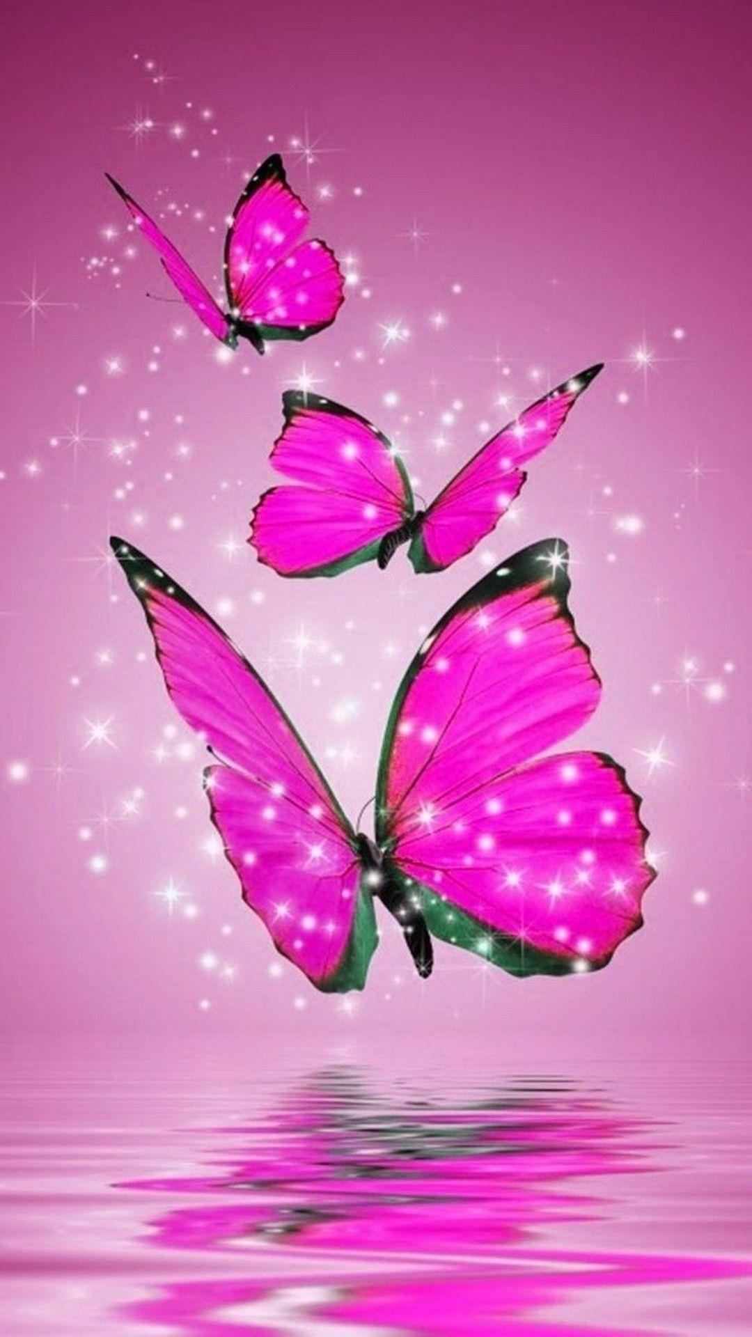 Hình nền HD 1080x1920 Pink Butterfly dành cho Android - 2019. iPhoneWallpaper