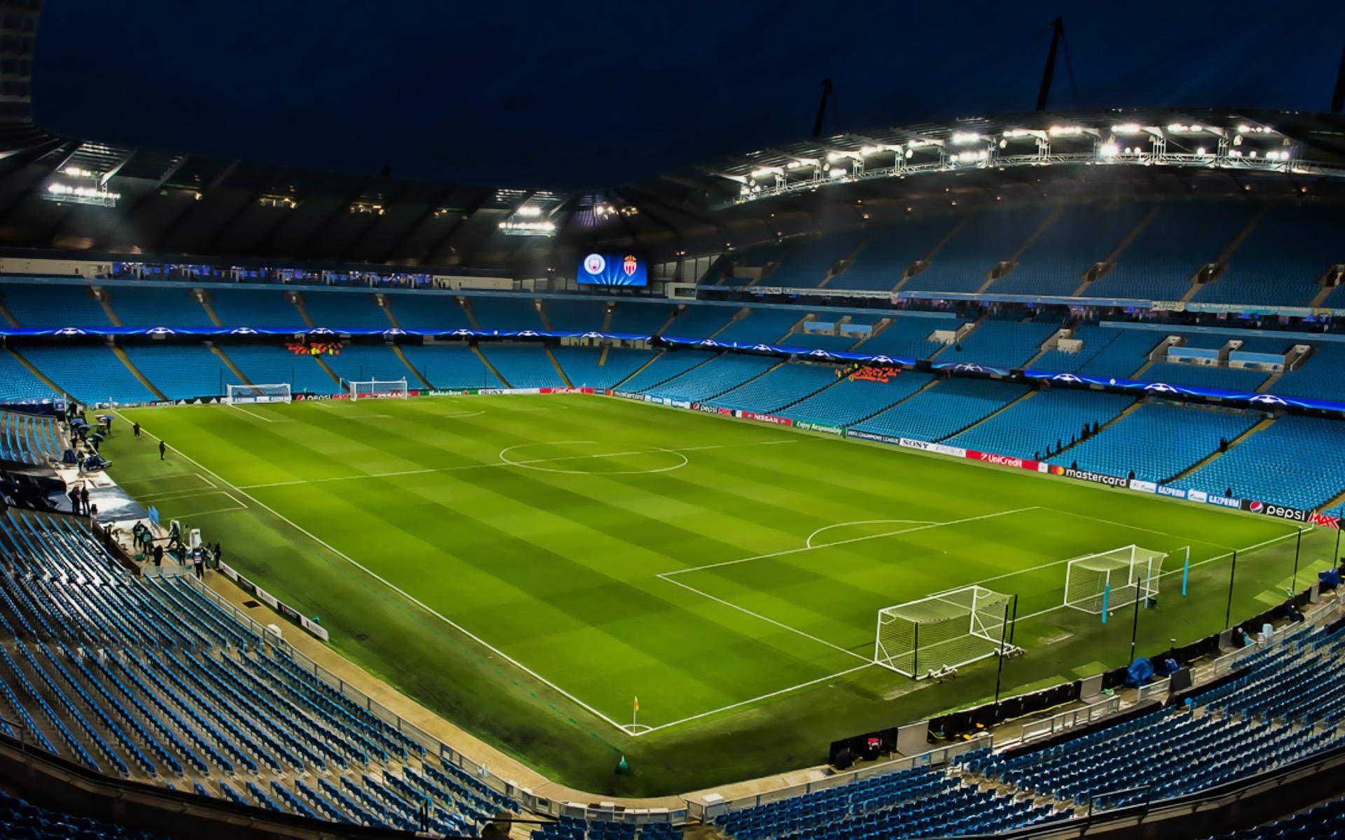 1920x1200 Download wallpaper Etihad Stadium, soccer, empty stadium, Manchester City Stadium, football stadium, Manchester City FC, english stadiums for desktop with resolution 1920x1200. High Quality HD picture wallpaper