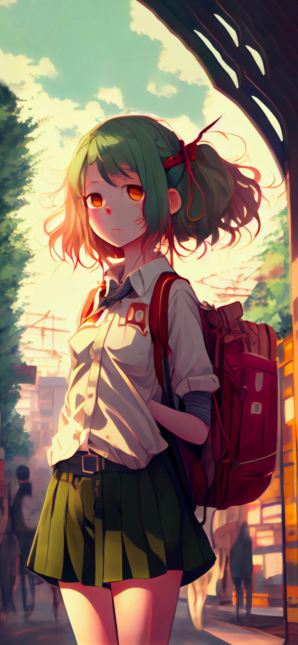 1183x2560 Anime Schoolgirl Wallpaper 4K Anime Girl Wallpaper