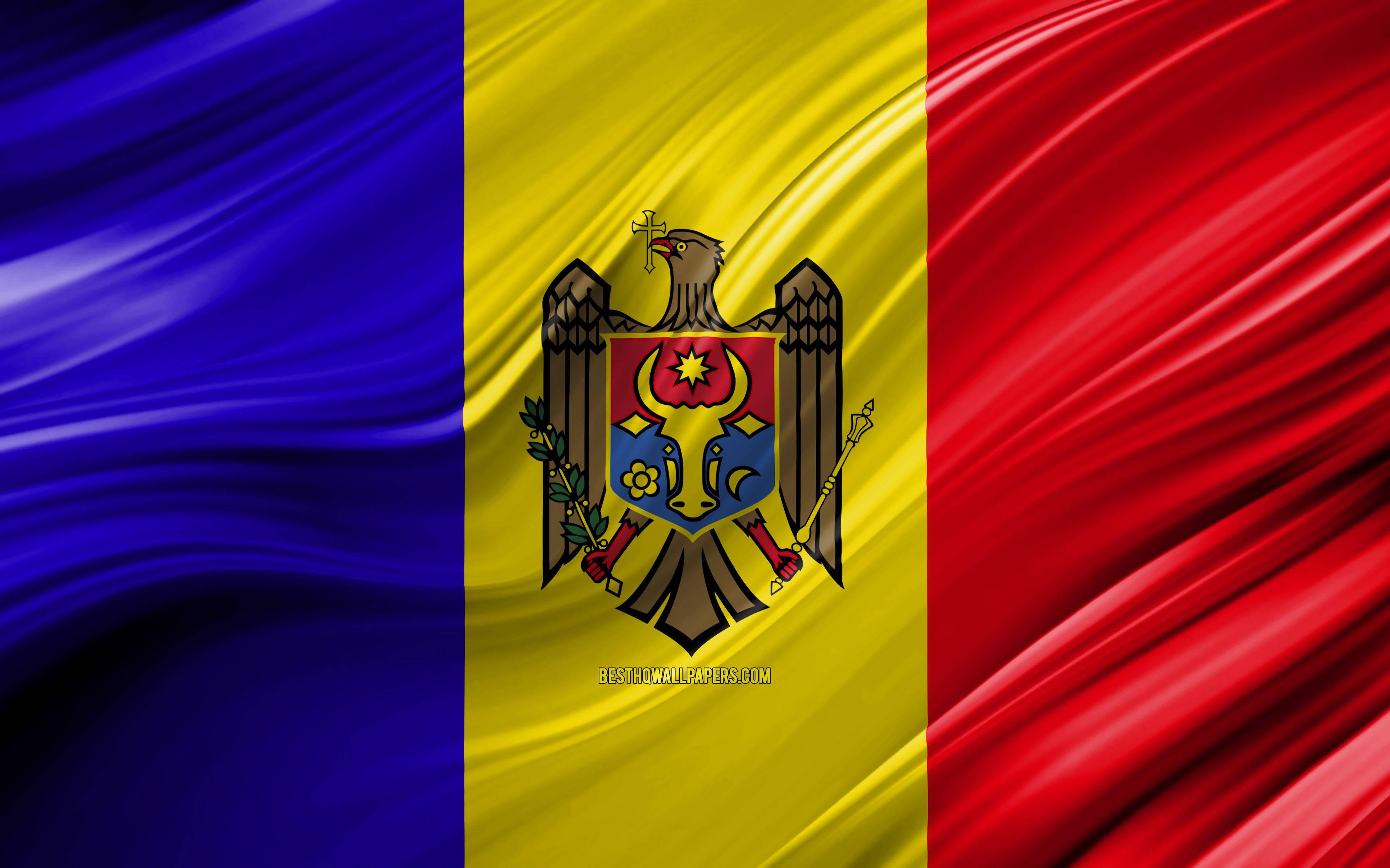 3840x2400 Download Moldova Flag Logo Wallpaper