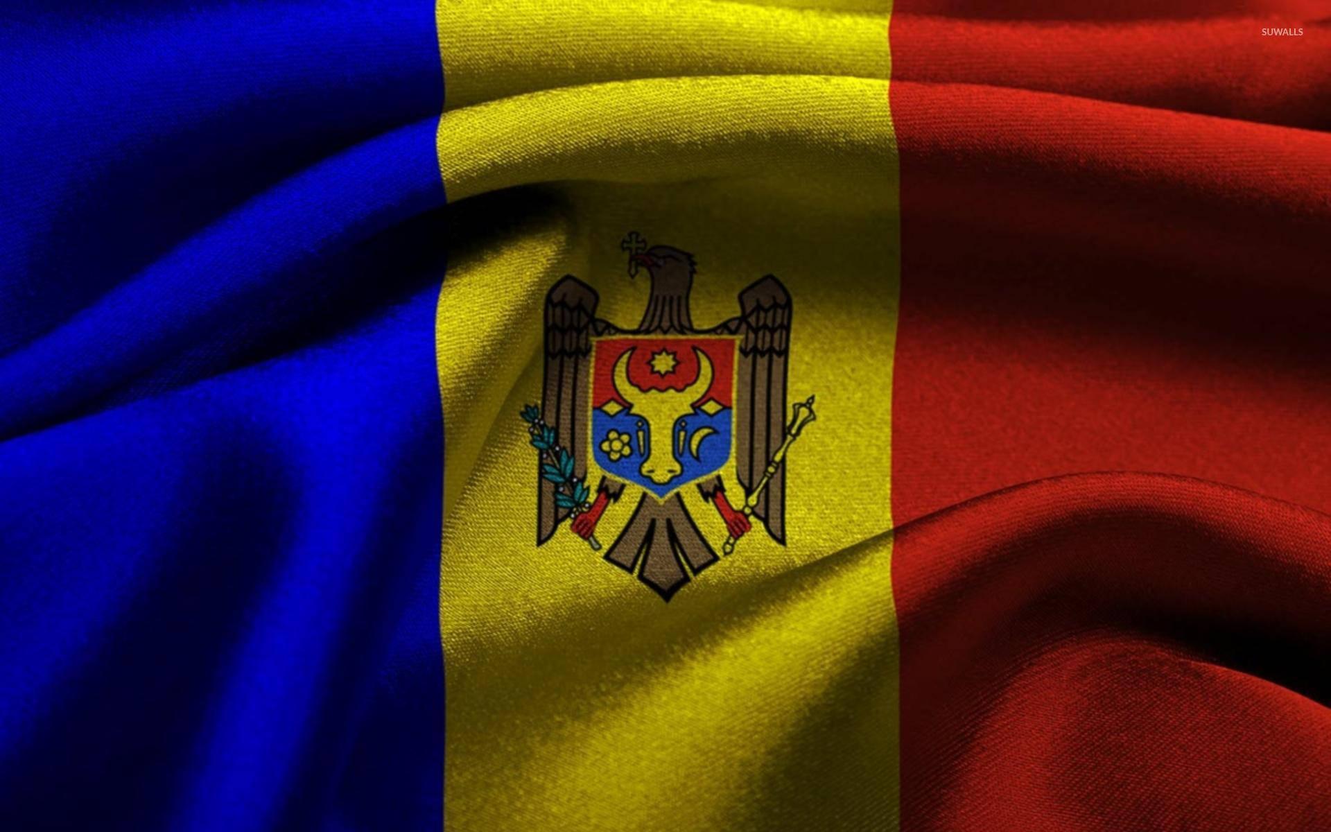 1920x1200 Download Moldova Flag With Metallic Colors Wallpaper