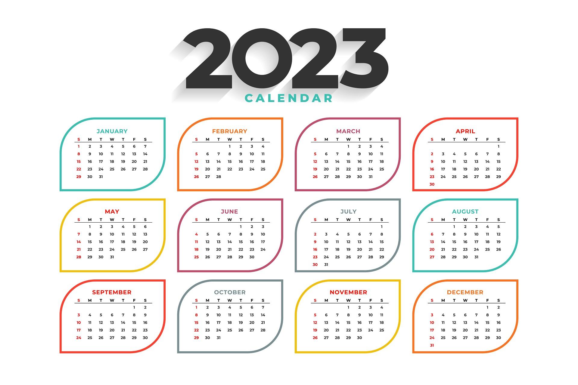 1920x1280 Calendar 2023 Desktop Wallpaper