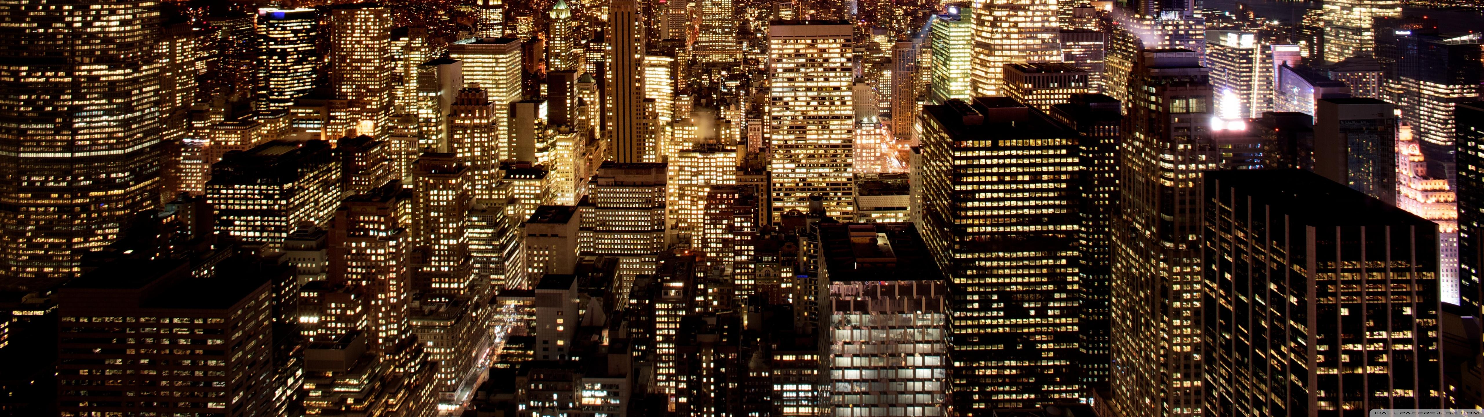 5120x1440 New York City At Night Ultra HD Desktop Background Wallpaper for : Multi Display, Dual Monitor : Tablet