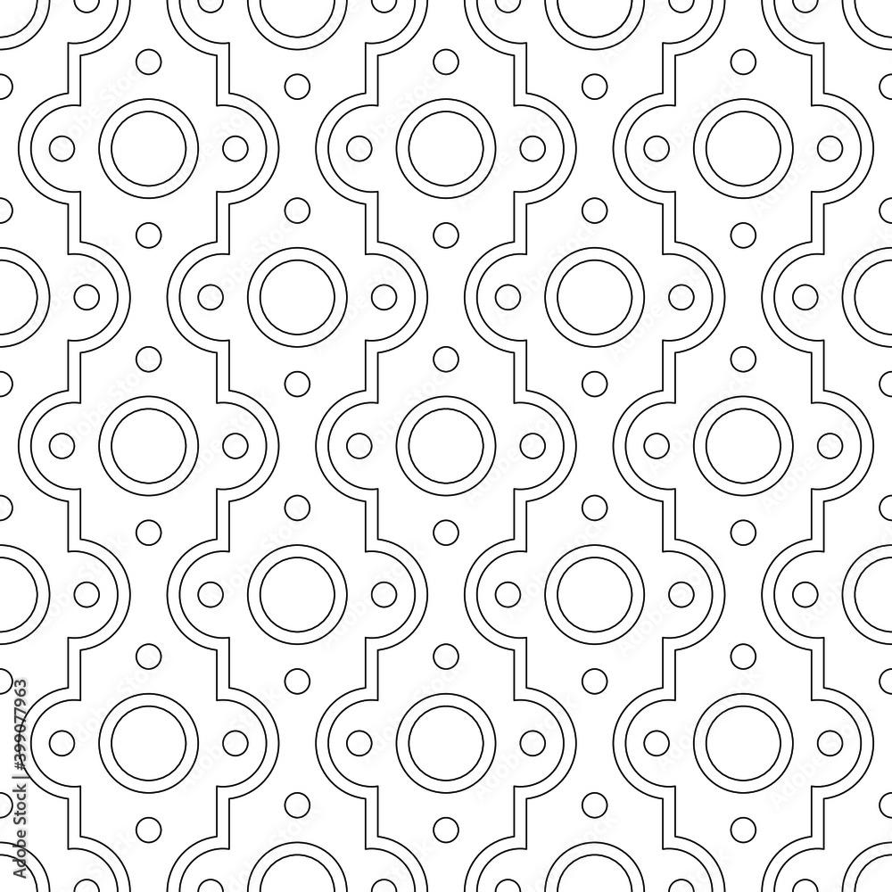 1000x1000 Coloring book, colouring page. Black and white geometric linear illustrations. Abstract seamless vector background. Line art pattern design. Easy to edit color and lines. Stock Vector