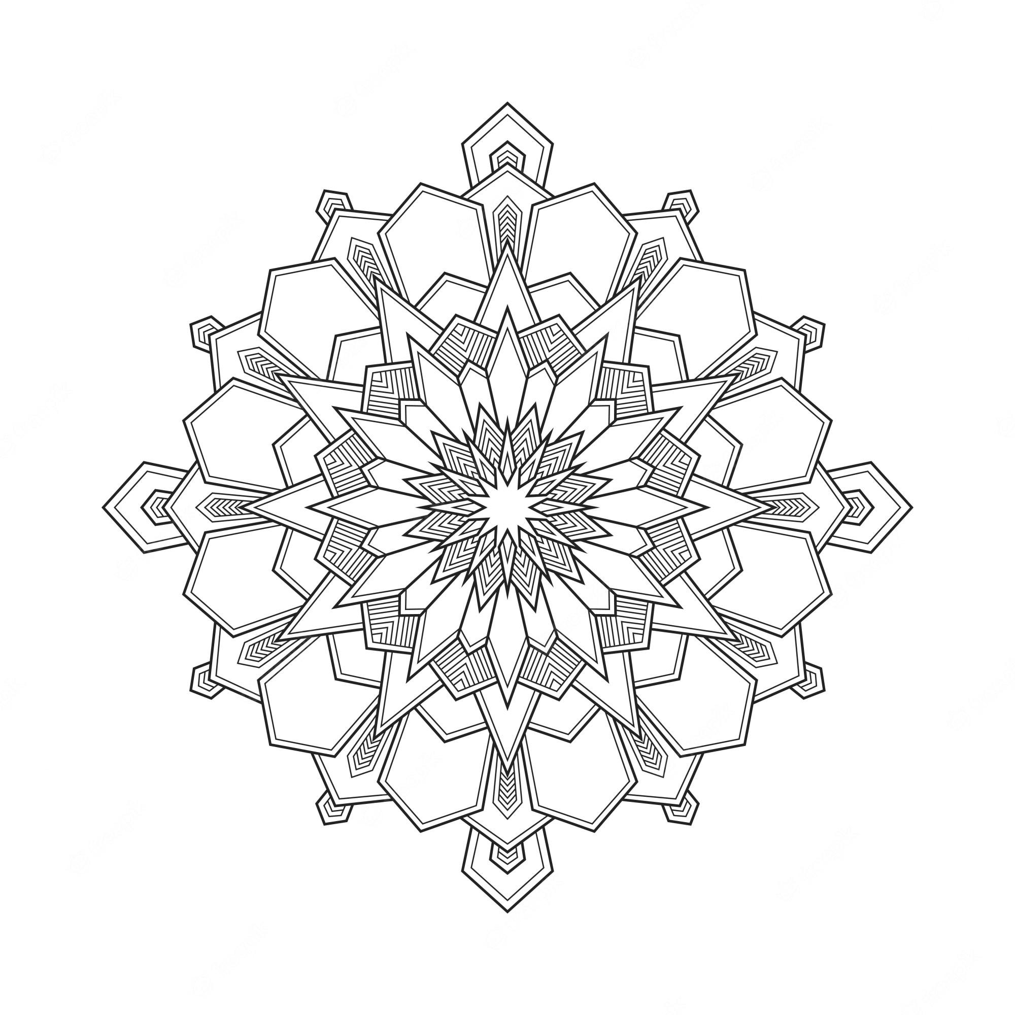 2000x2000 Premium Vector. Abstract Geometric Mandala Arabesque Coloring Page Book Illustration. T Shirt. Floral Wallpaper Background