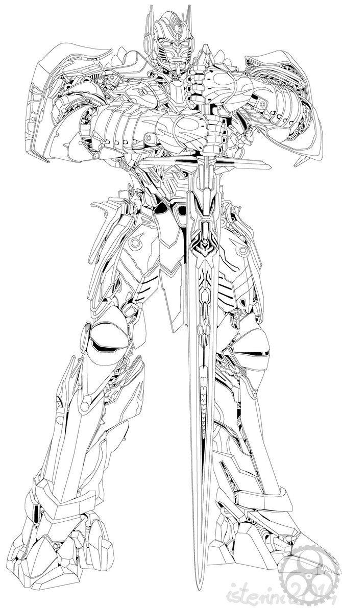 670x1191 Optimus With Sword. Transformers coloring pages, Optimus prime art, Transformers drawing
