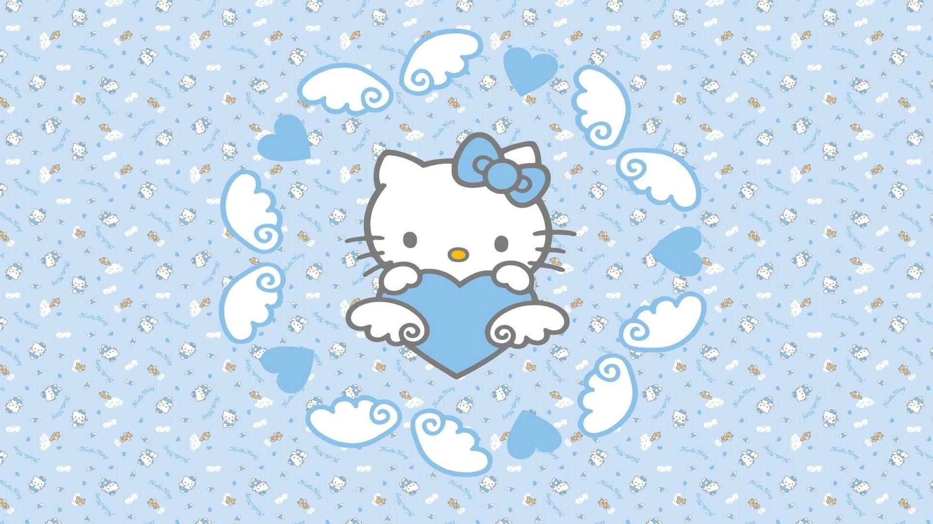 1920x1080 Blue Hello Kitty Wallpaper