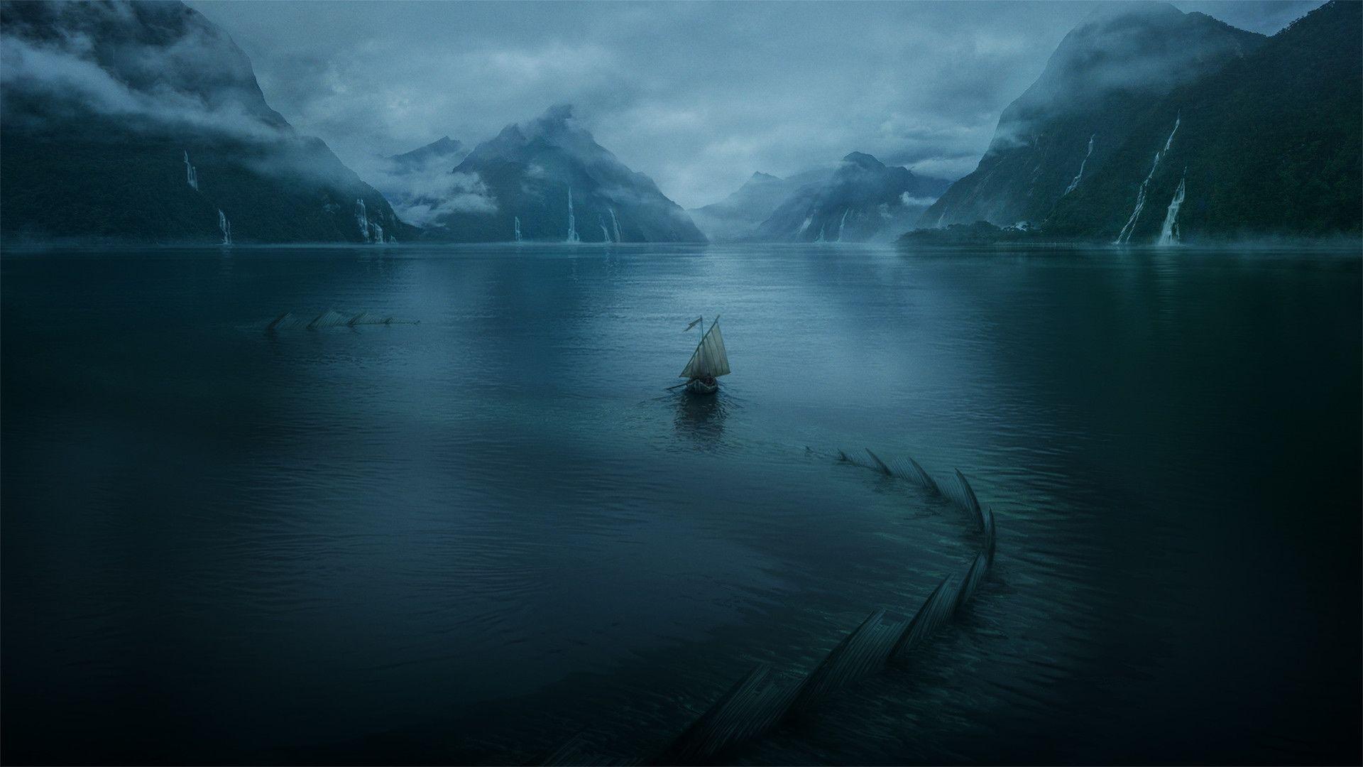 1920x1080 Inspiration. Lake monsters, Sailing boat illustration, Boat illustration