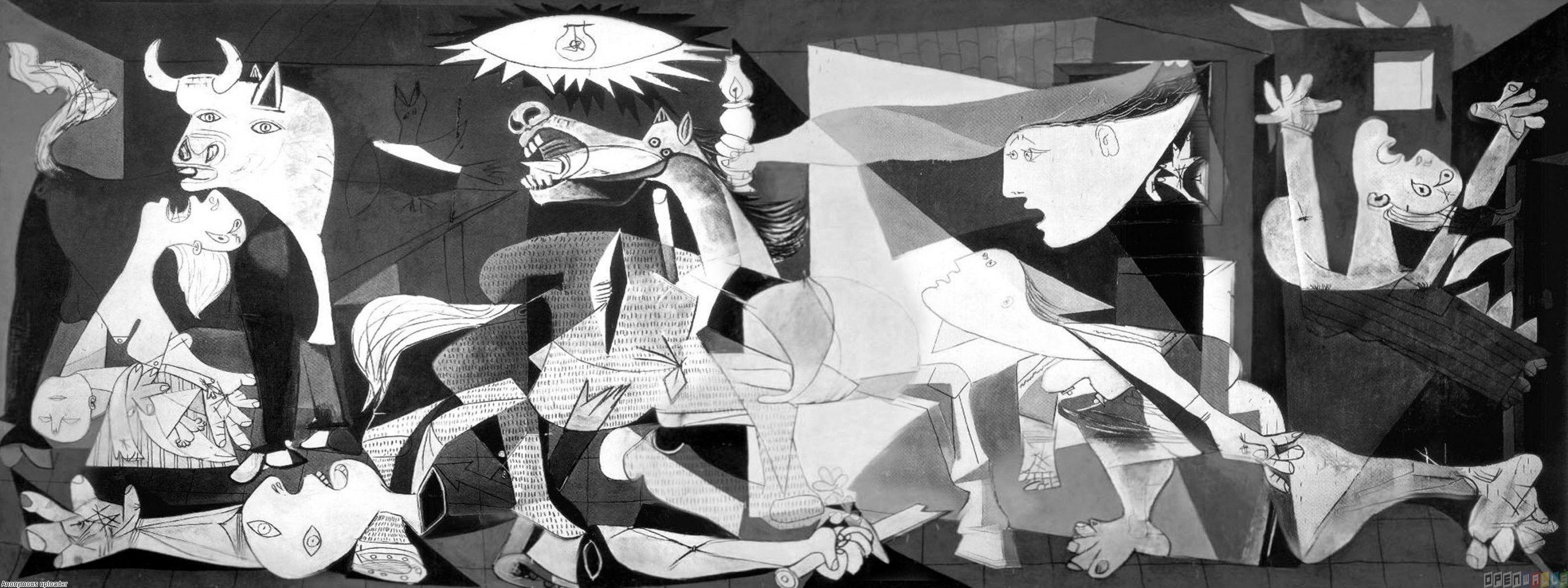 2800x1050 Guernica, painting by pablo picasso hình nền