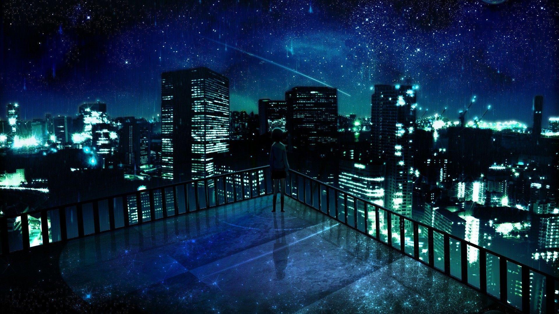 Wallpaper 4k Anime Background City Night Wallpaper