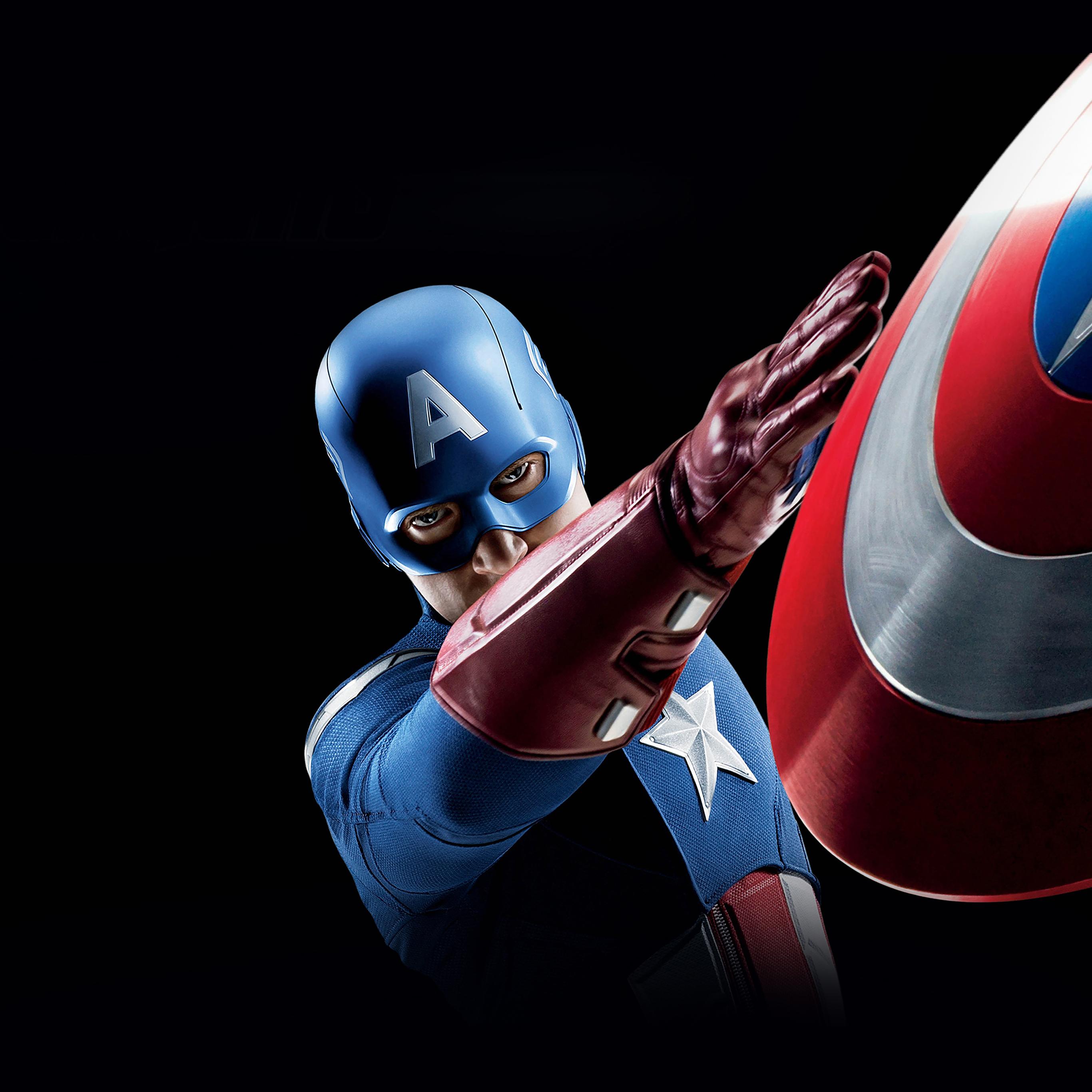 2732x2732 Android wallpaper. avengers captain america illust art portrait