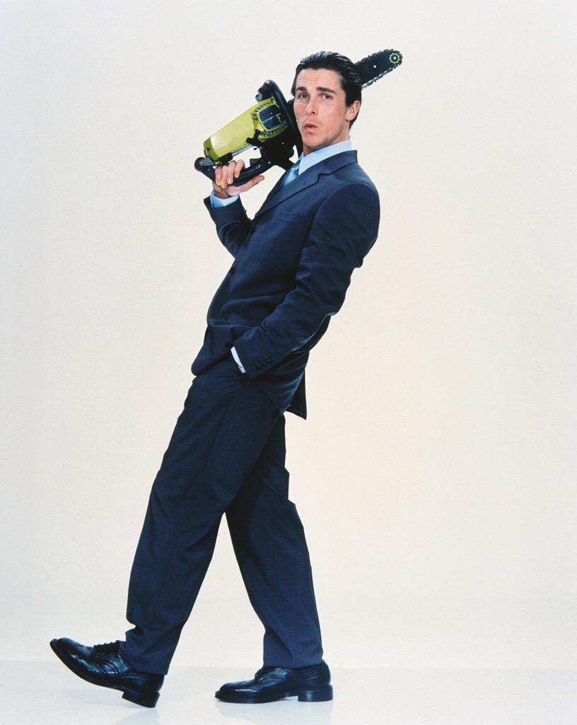 816x1024 cinesthetic portraits of Christian Bale for American Psycho (2000)