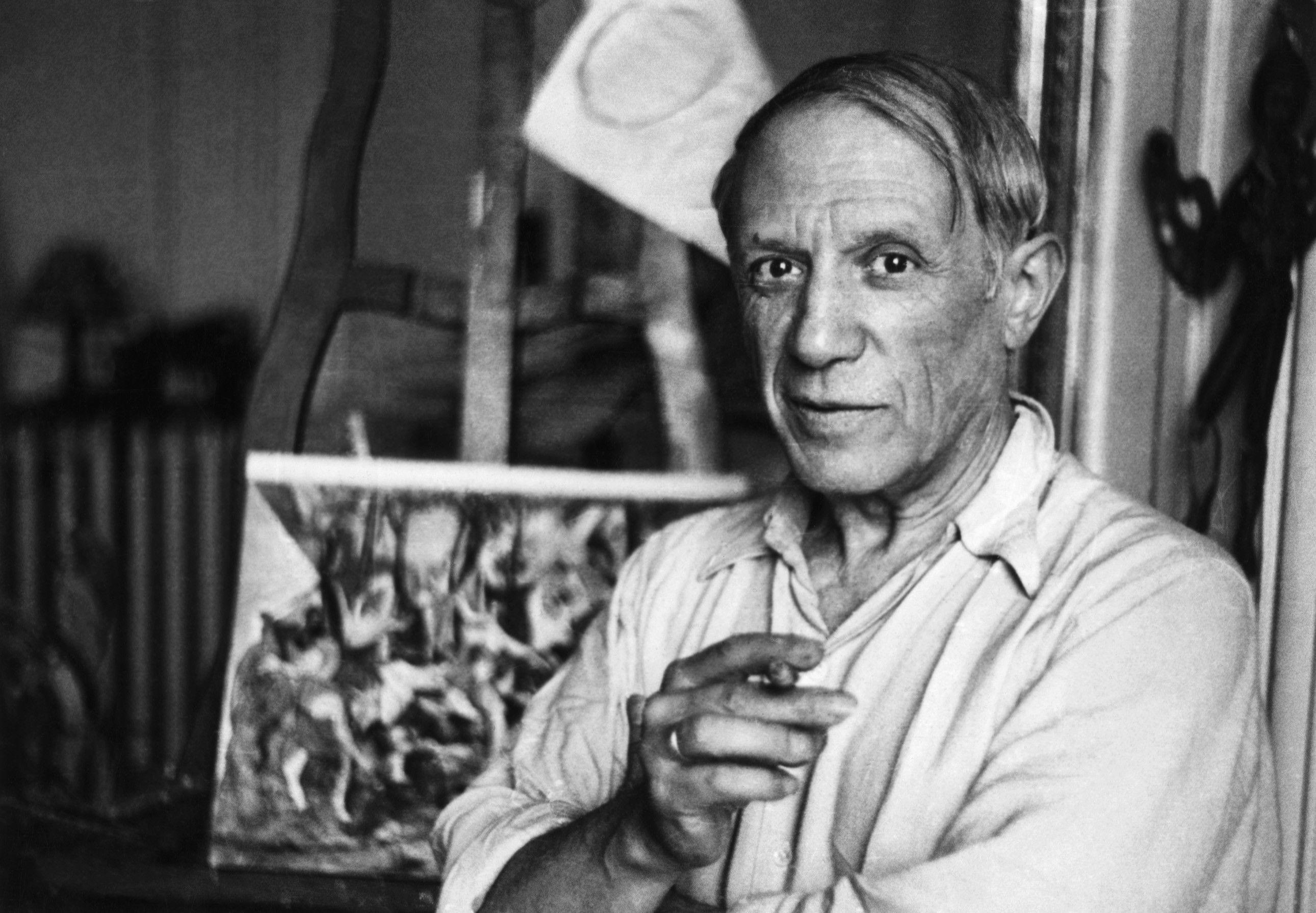 2581x1790 nam họa sĩ pablo picasso lập thể bức tranh đơn sắc Hình nền HD