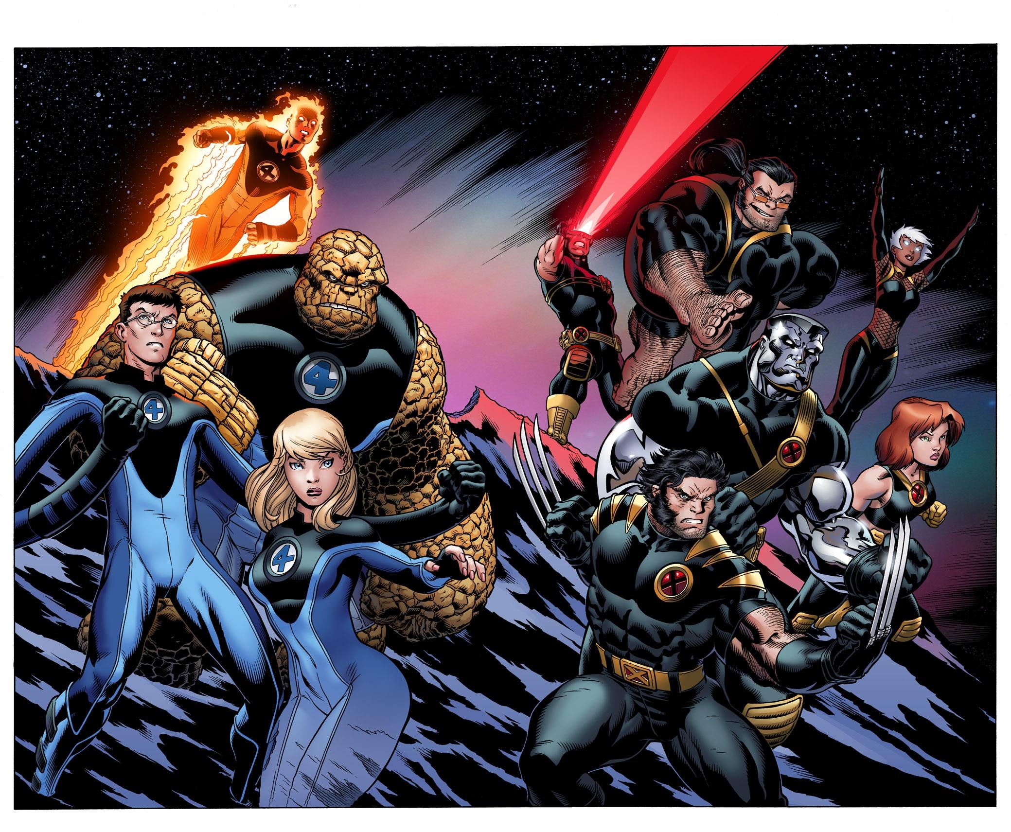 2079x1711 Ultimate X Men / Fantastic Four HD, Human Torch (Marvel Comics), Invisible Woman, Storm (Marvel Comics), Beast (Marvel Comics), Cyclops (Marvel Comics), Reed Richards, Susan Storm, Ben Grimm, Wolverine, Thing (Marvel Comics)