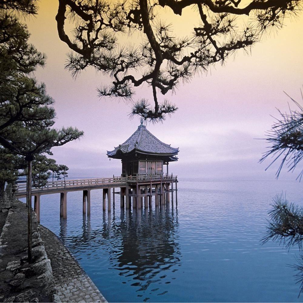 1000x1000 W G Wall Mural Zen Ukimidou Temple Photo Poster Wallpaper Decor Art