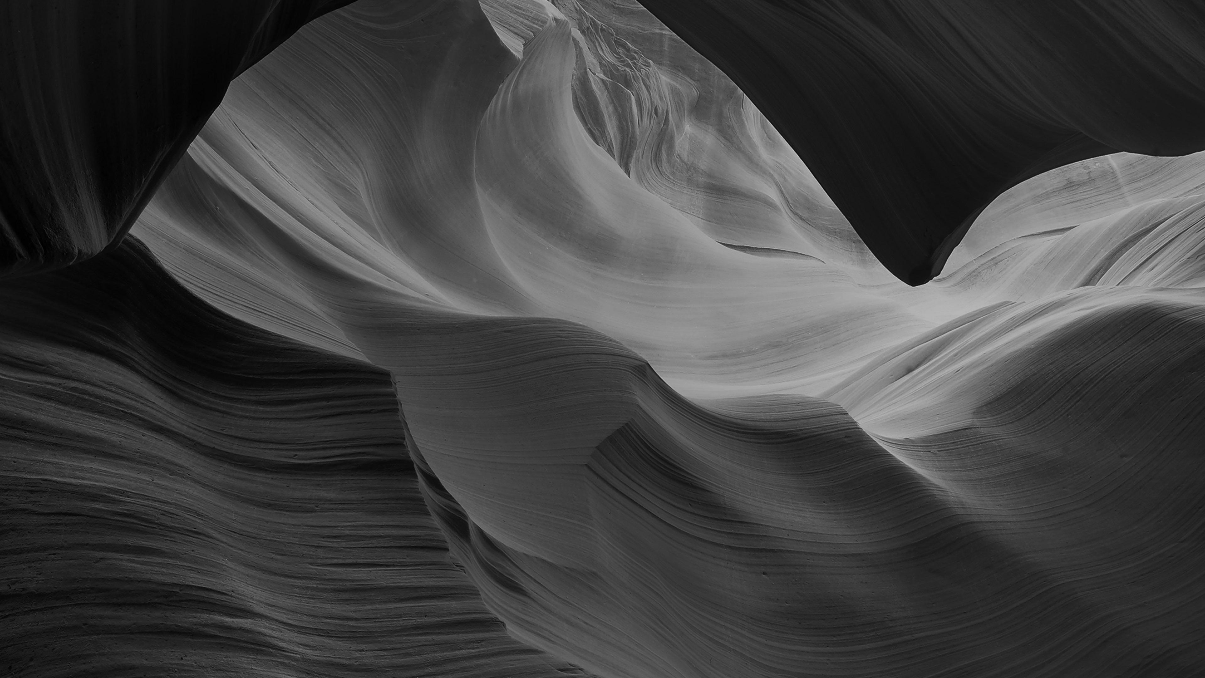 3840x2160 wallpaper for desktop, laptop. antelope canyon bw black mountain rock nature