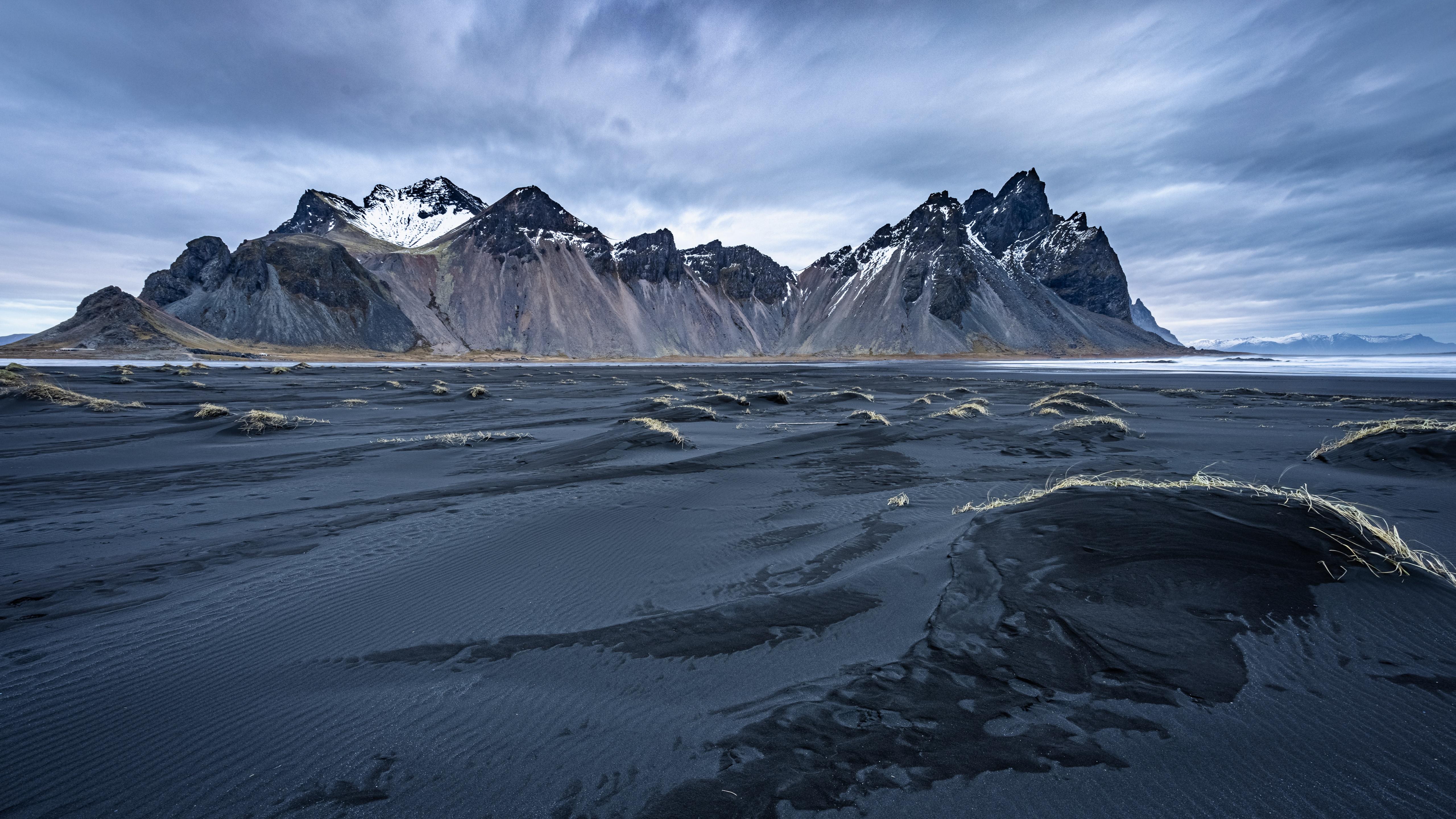 5120x2880 Vestrahorn mountain Wallpaper 4K, Iceland, Snow covered, Nature