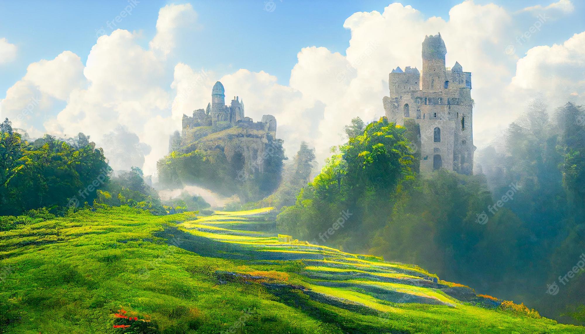 2000x1143 Premium Photod render digital art fantasy natural environment high quality wallpaper