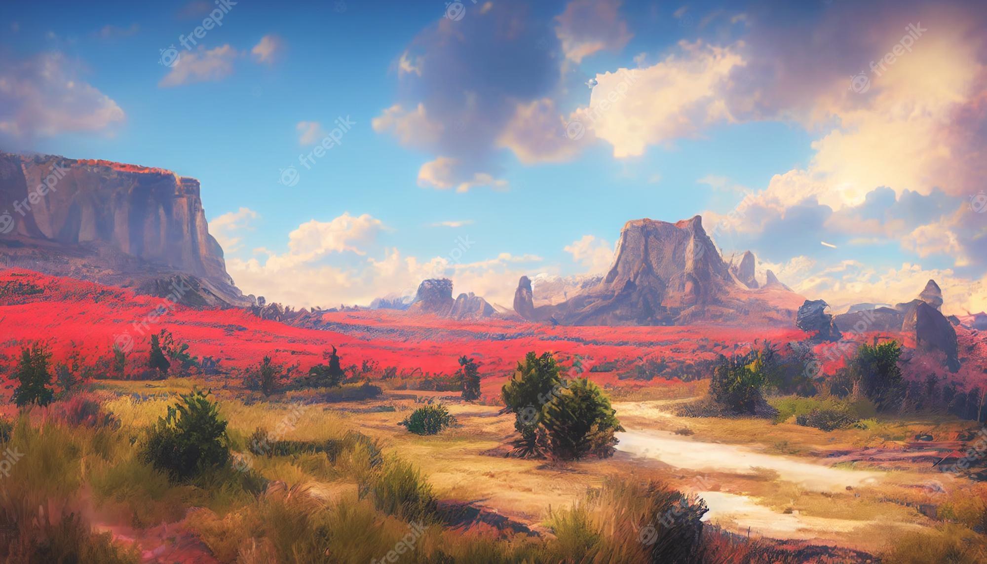 2000x1143 Premium Photod render digital art fantasy natural environment high quality wallpaper