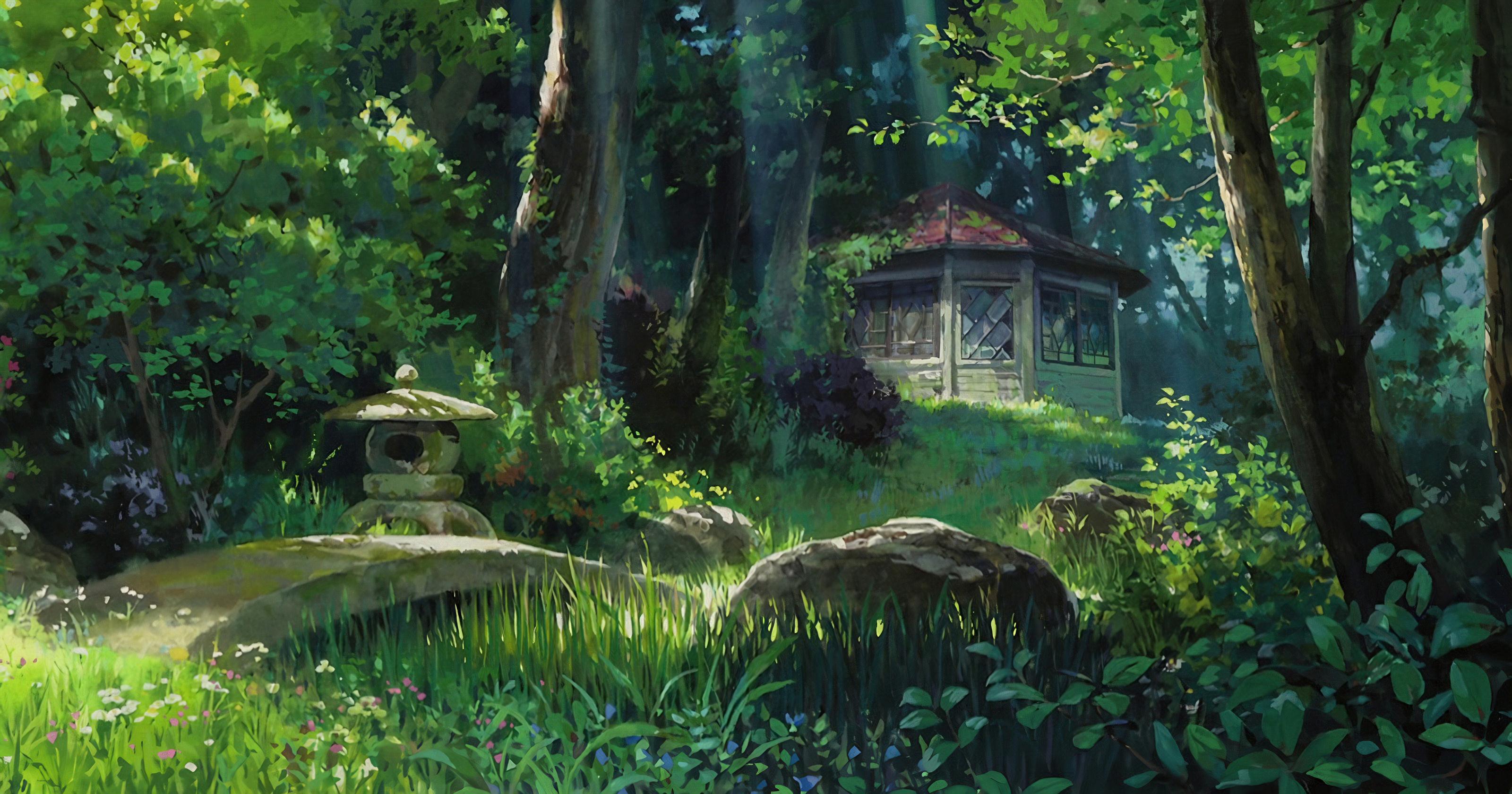 3200x1680 Anime Studio Plant Natural Landscape Tree Full HD HDTV 1080p