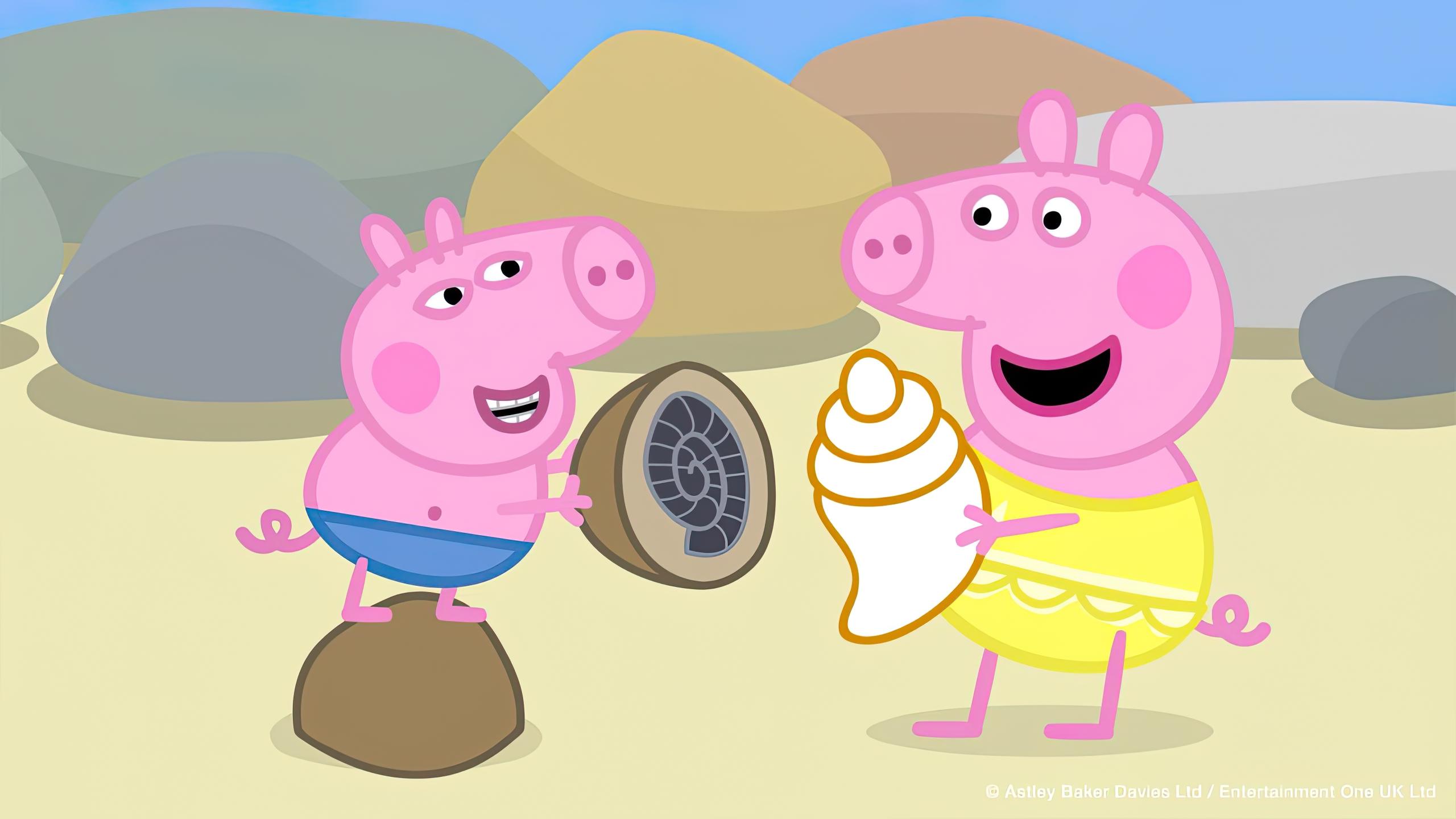 2560x1440 Peppa Pig HD Wallpaper Beach Adventure