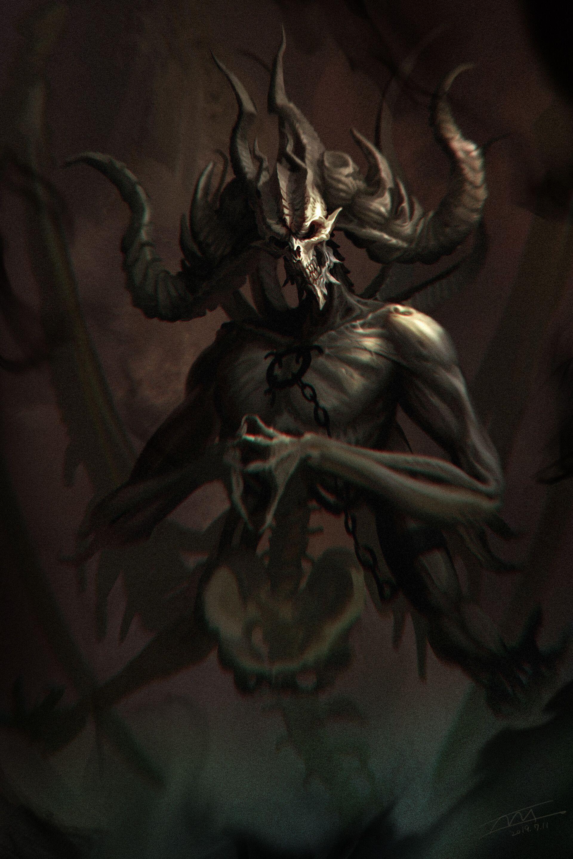1920x2880 Mephisto of the Hatred by Jun Seong Parkpractice for oil painting study. Demon art, Dark fantasy art, Fantasy art