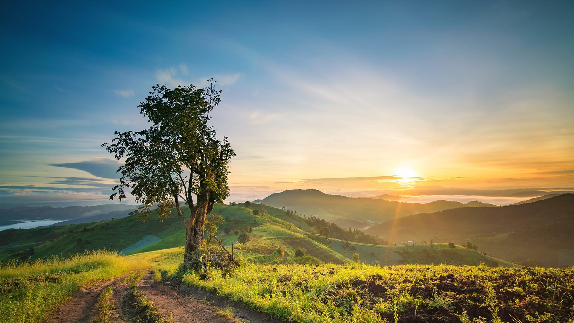 1920x1080 Mountains landscape, Chiang Mai, Thailand. Windows Spotlight Image