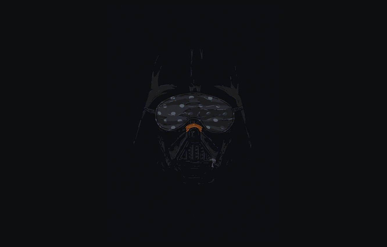 1332x850 Download Minimalist Star Wars Dark Vader Mask Wallpaper