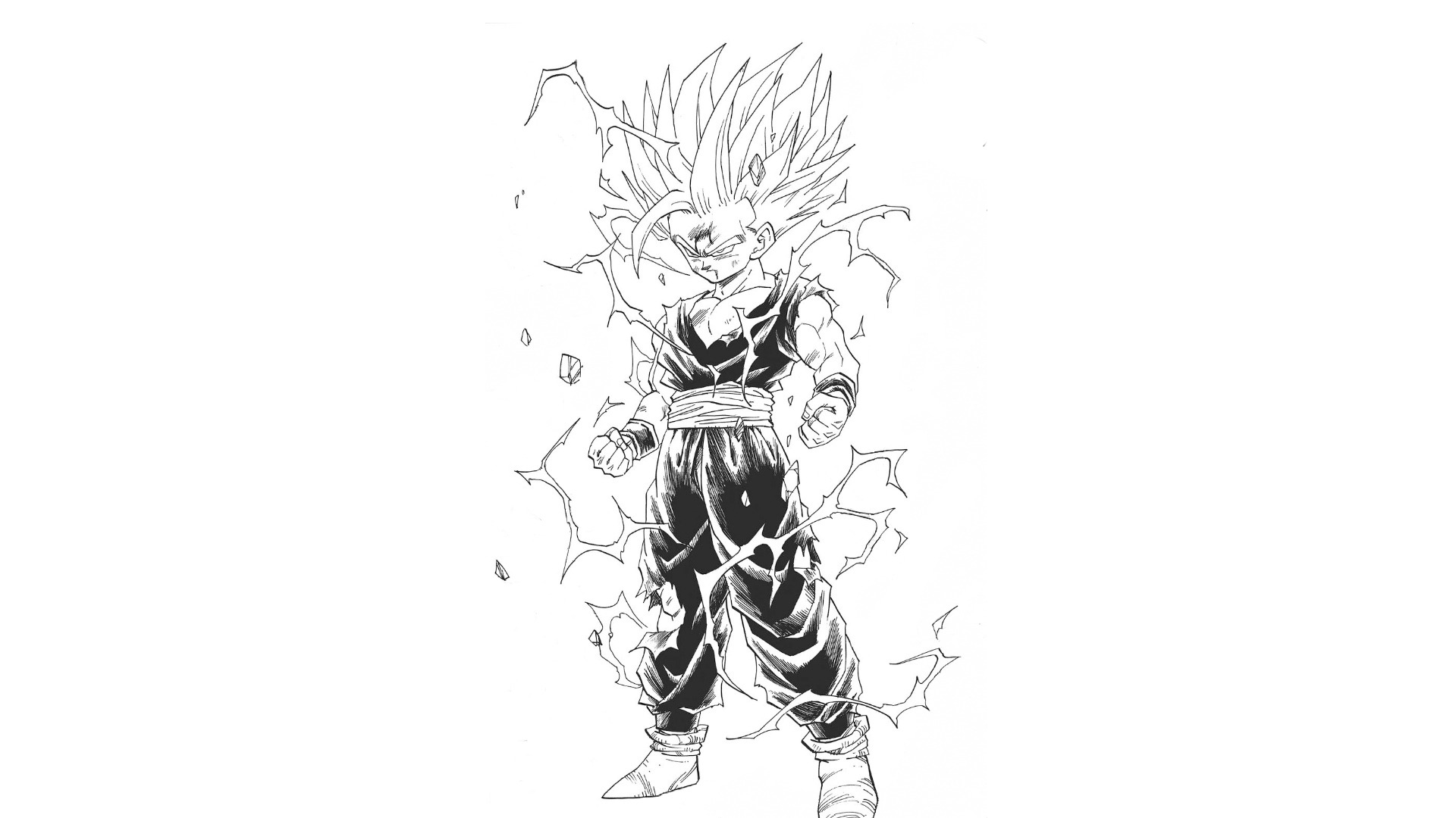 1920x1080 manga, Son Gohan, Gohan, Dragon Ball, Dragon Ball Z, Super Saiyan simple background Gallery HD Wallpaper