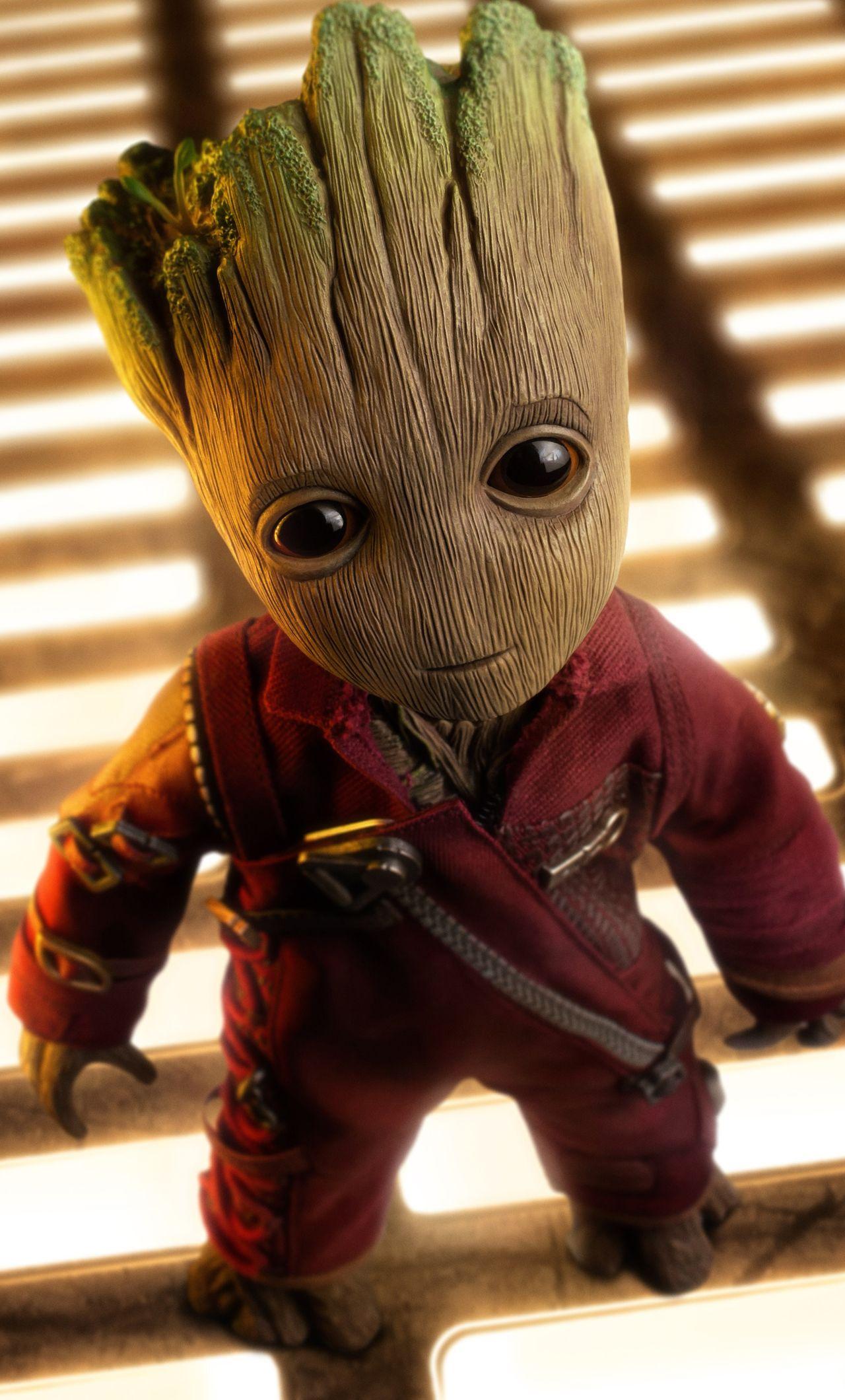 1280x2120 Baby Groot 8k Mobile Wallpaper